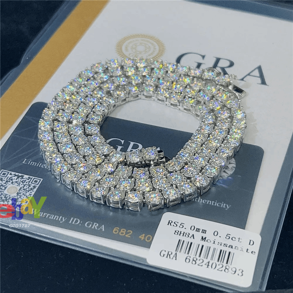 Other VVS Moissanite Tennis Chain Passes Diamond Tester 925 Silver Size ONE SIZE - 8 Thumbnail