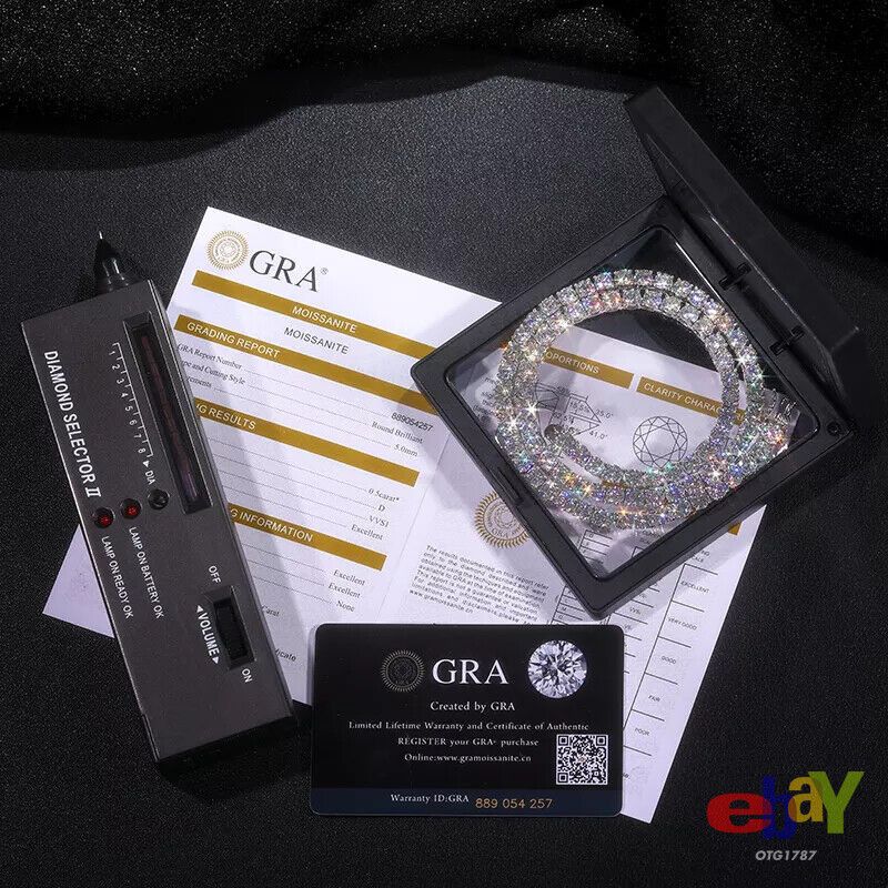 Other VVS Moissanite Tennis Chain Passes Diamond Tester 925 Silver Size ONE SIZE - 12 Thumbnail