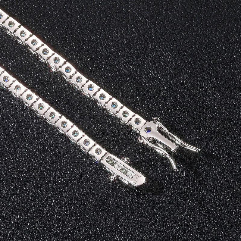 Other VVS Blue Green Moissanite Diamond Tennis Chain 2-6mm 925S Size ONE SIZE - 12 Thumbnail