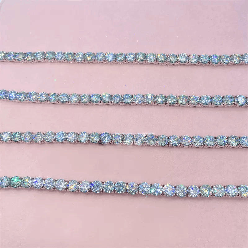 Other VVS Blue Green Moissanite Diamond Tennis Chain 2-6mm 925S Size ONE SIZE - 6 Thumbnail