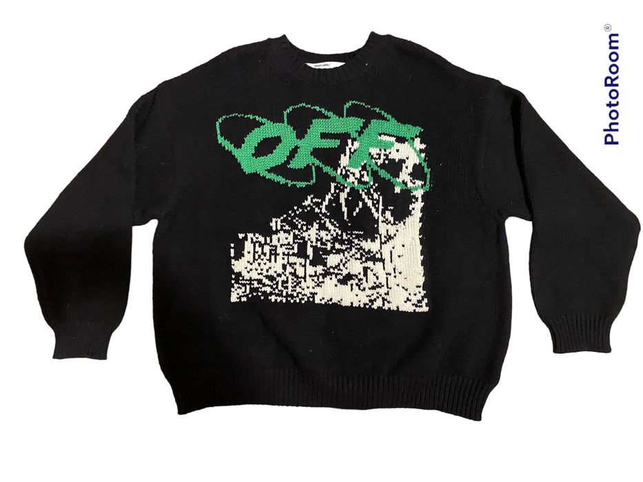 OFF-WHITE Ruined Factory Sweater Black/White Men's - FW19 - US