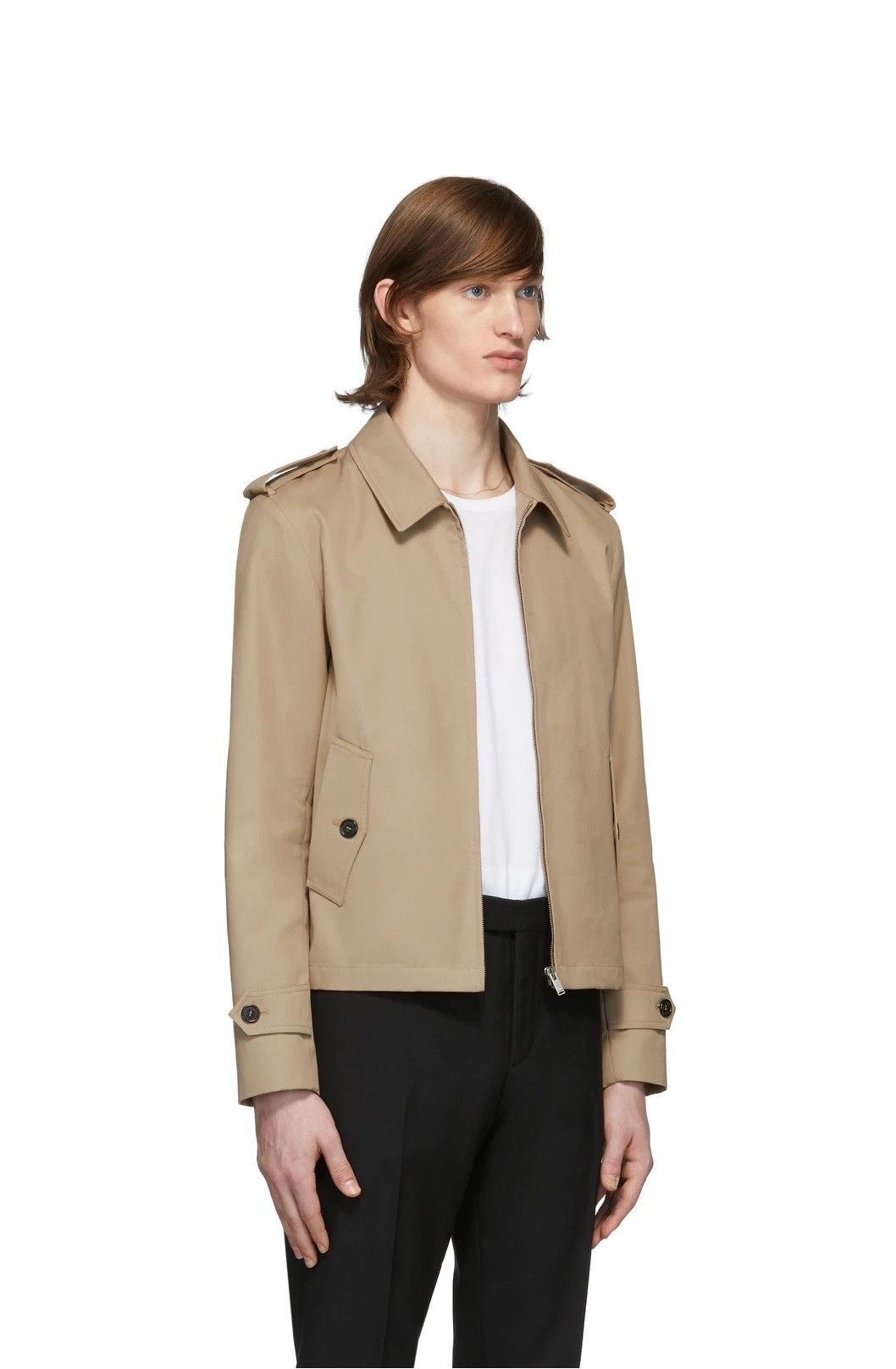 Saint Laurent Paris Saint Laurent Double Face Jacket - Beige Gabardine Size US M / EU 48-50 / 2 - 1 Thumbnail