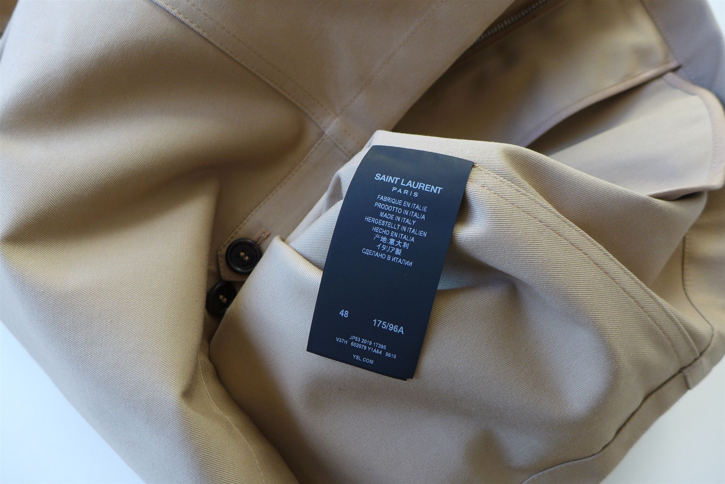 Saint Laurent Paris Saint Laurent Double Face Jacket - Beige Gabardine Size US M / EU 48-50 / 2 - 16 Thumbnail