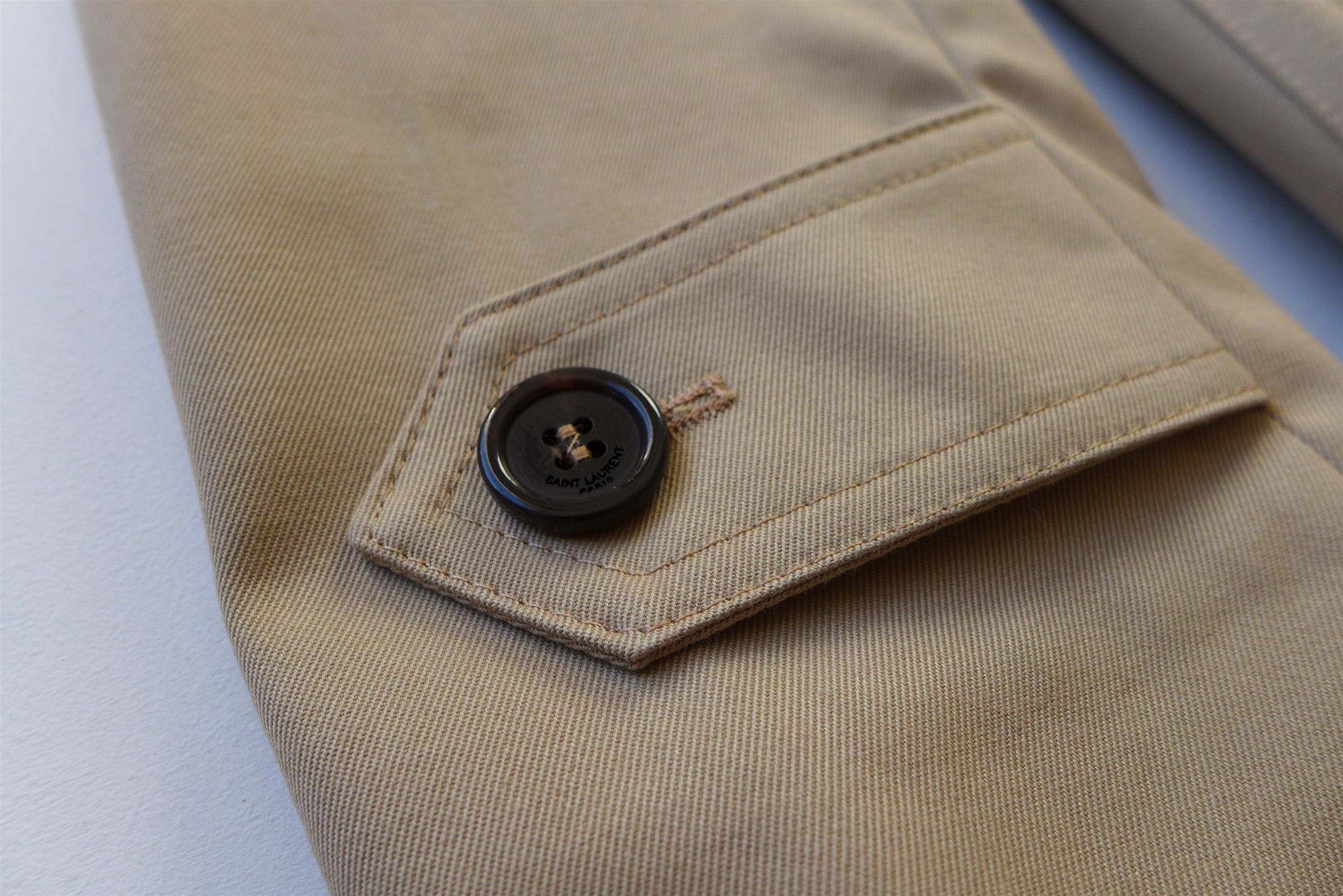 Saint Laurent Paris Saint Laurent Double Face Jacket - Beige Gabardine Size US S / EU 44-46 / 1 - 14 Thumbnail