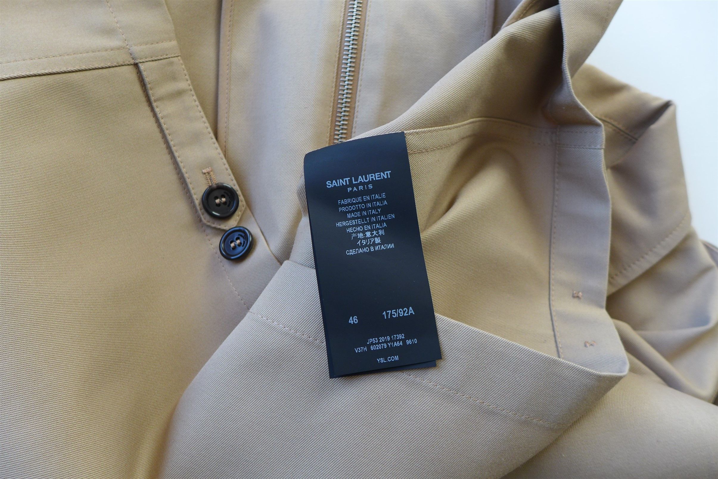 Saint Laurent Paris Saint Laurent Double Face Jacket - Beige Gabardine Size US S / EU 44-46 / 1 - 16 Thumbnail