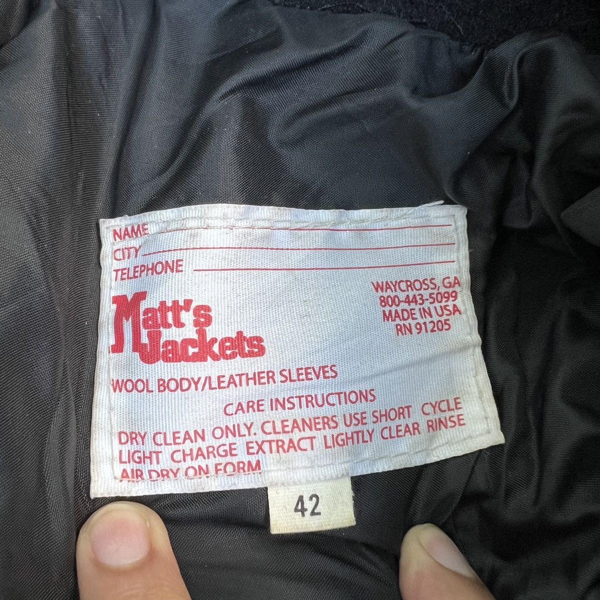 Vintage Vintage Matt’s Jacket Wool Body Leather Sleeve VarsityJacket Size US XL / EU 56 / 4 - 4 Thumbnail