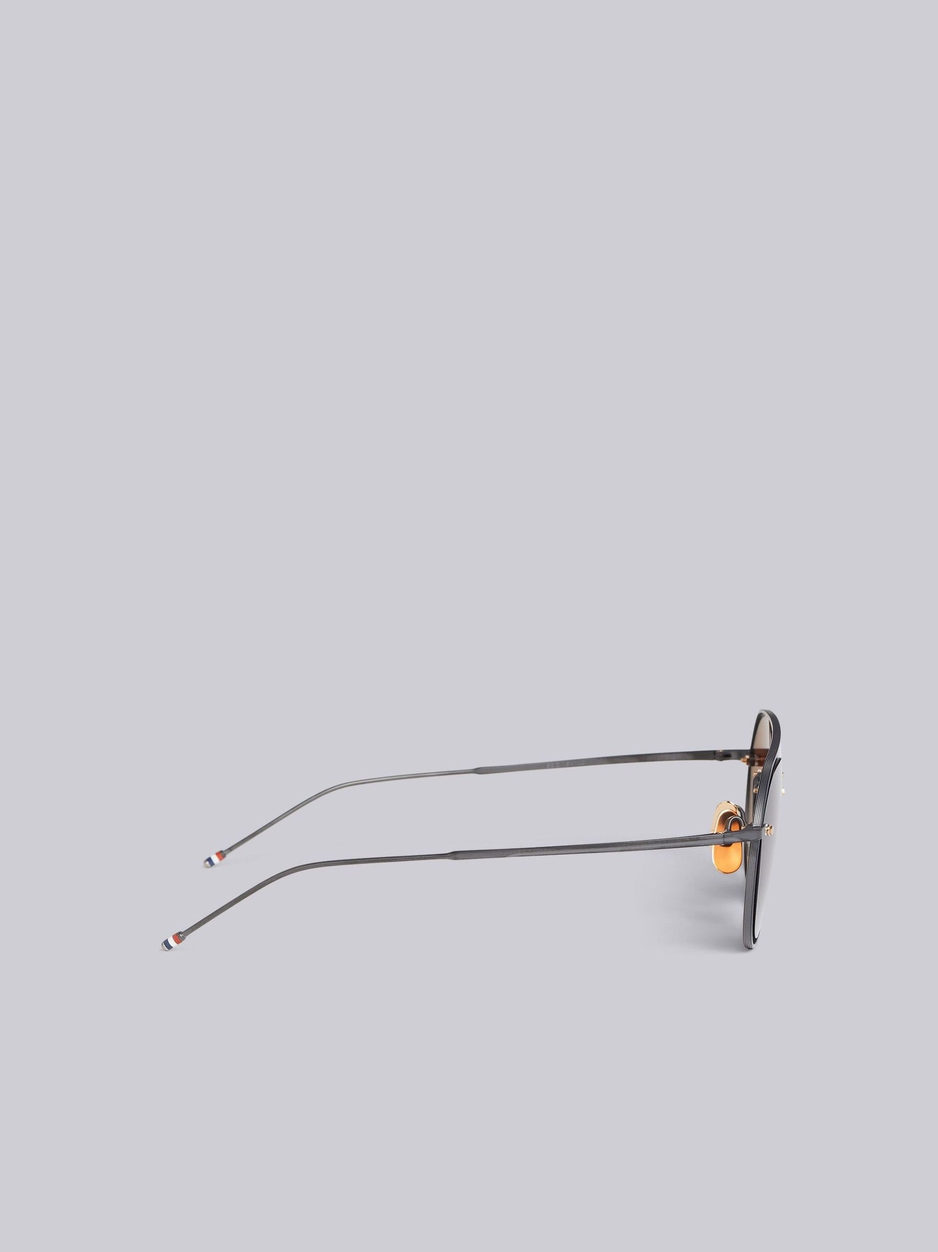 Thom Browne Thom Browne TBS112 Aviator Sunglasses -- Black Iron Size ONE SIZE - 4 Thumbnail
