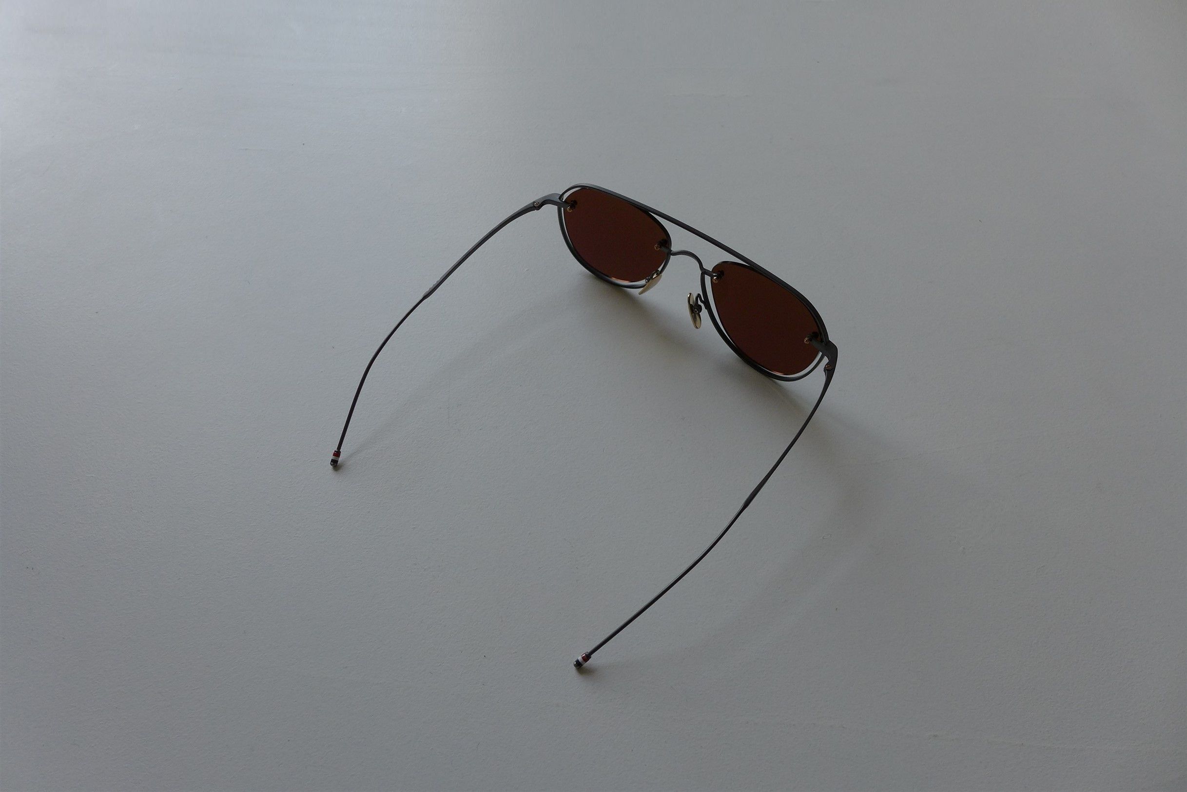 Thom Browne Thom Browne TBS112 Aviator Sunglasses -- Black Iron Size ONE SIZE - 12 Thumbnail
