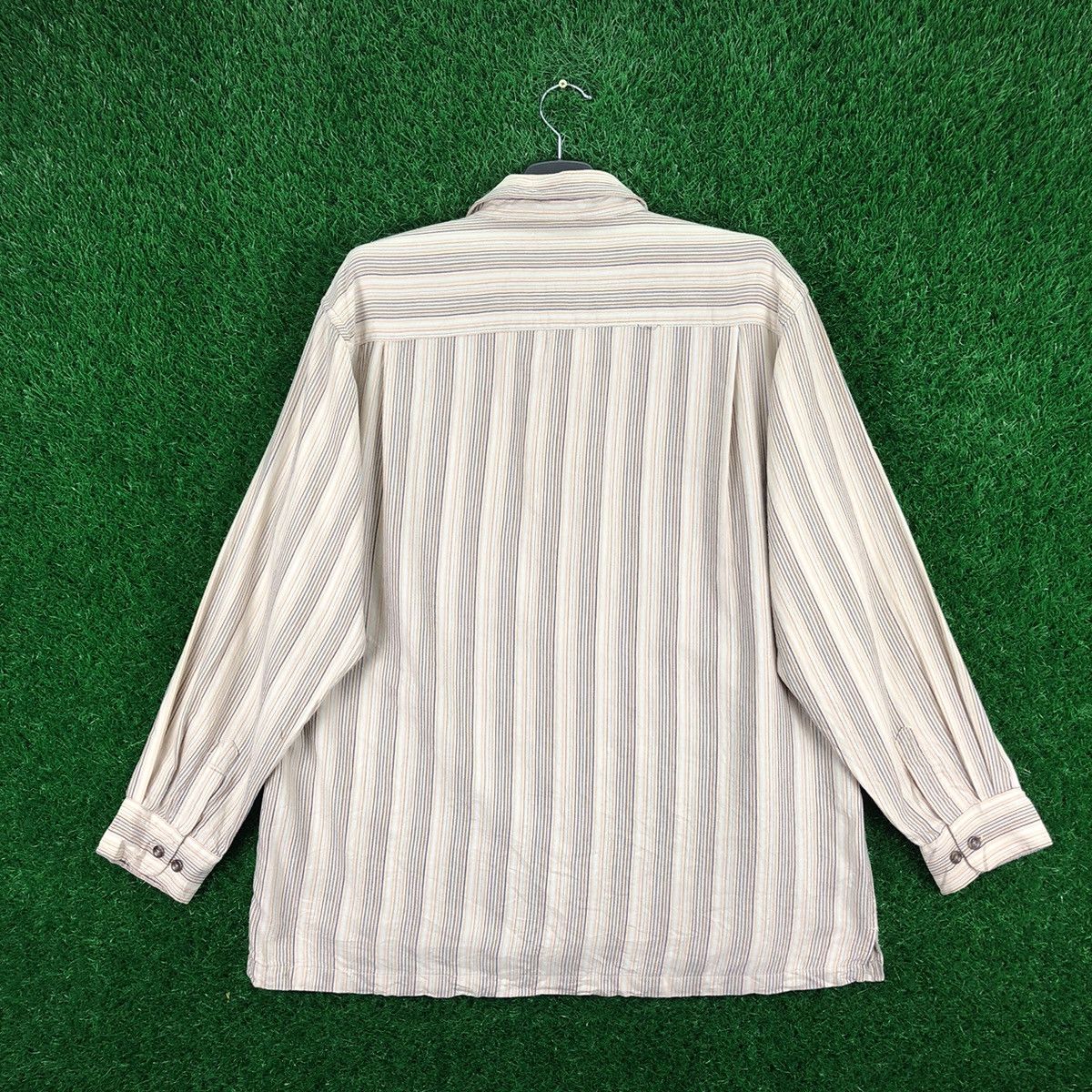 Flannel Vintage Prestige Style Striped Singel Pocket Shirt Button up Size US XL / EU 56 / 4 - 4 Thumbnail