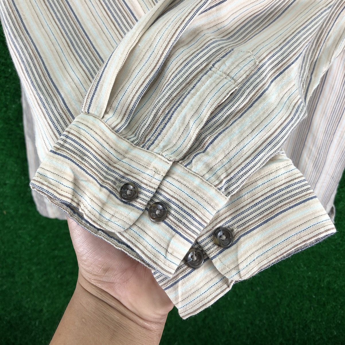 Flannel Vintage Prestige Style Striped Singel Pocket Shirt Button up Size US XL / EU 56 / 4 - 11 Thumbnail