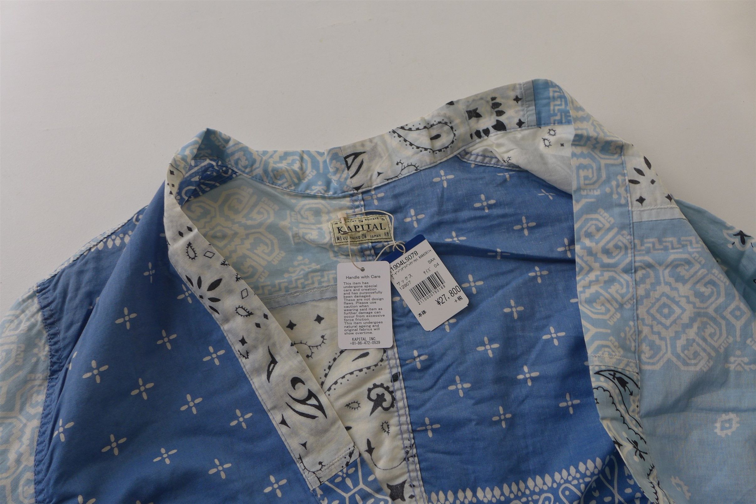 Kapital Kapital Kakashi Bandana Patchwork Kimono Shirt - Sax Size US XL / EU 56 / 4 - 3 Thumbnail