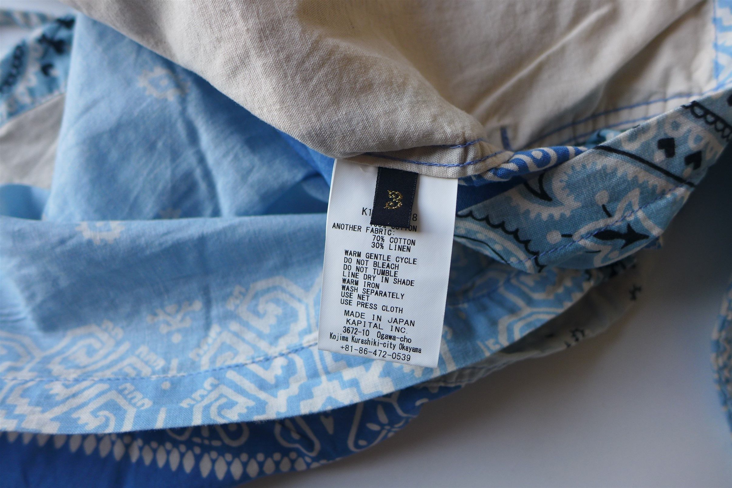 Kapital Kapital Kakashi Bandana Patchwork Kimono Shirt - Sax Size US L / EU 52-54 / 3 - 12 Thumbnail