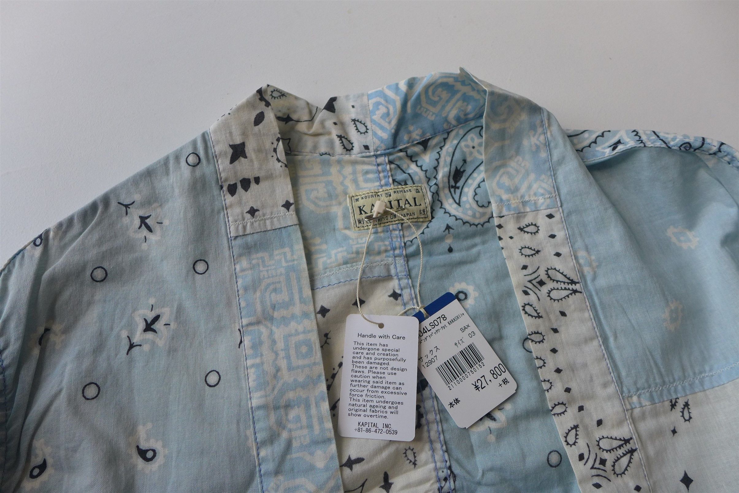 Kapital Kapital Kakashi Bandana Patchwork Kimono Shirt - Sax Size US L / EU 52-54 / 3 - 3 Thumbnail