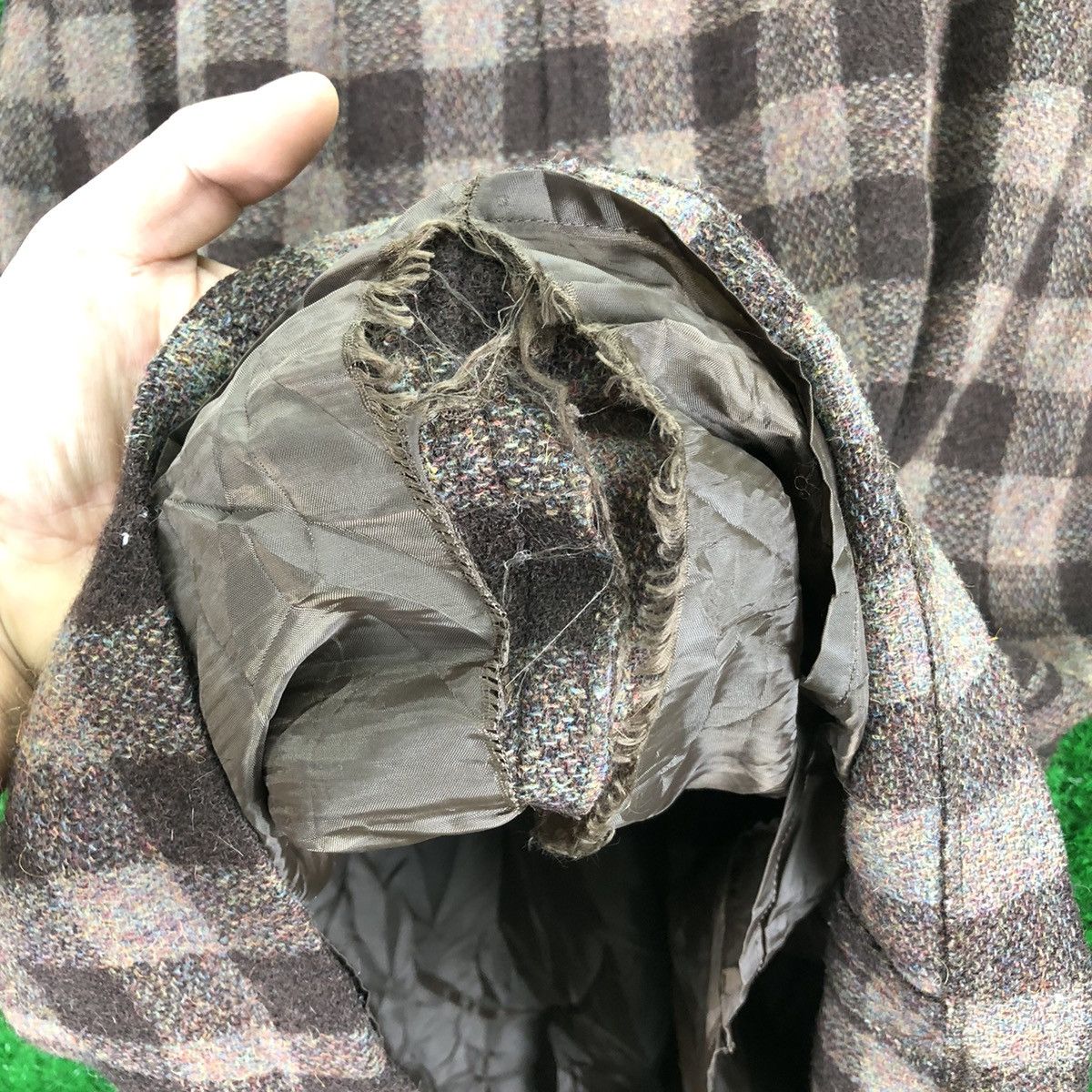 Japanese Brand × Vintage Vintage 80's Wool Midi Skirt Brown Checker by Missel Junior Size 28" / US 6 / IT 42 - 4 Thumbnail