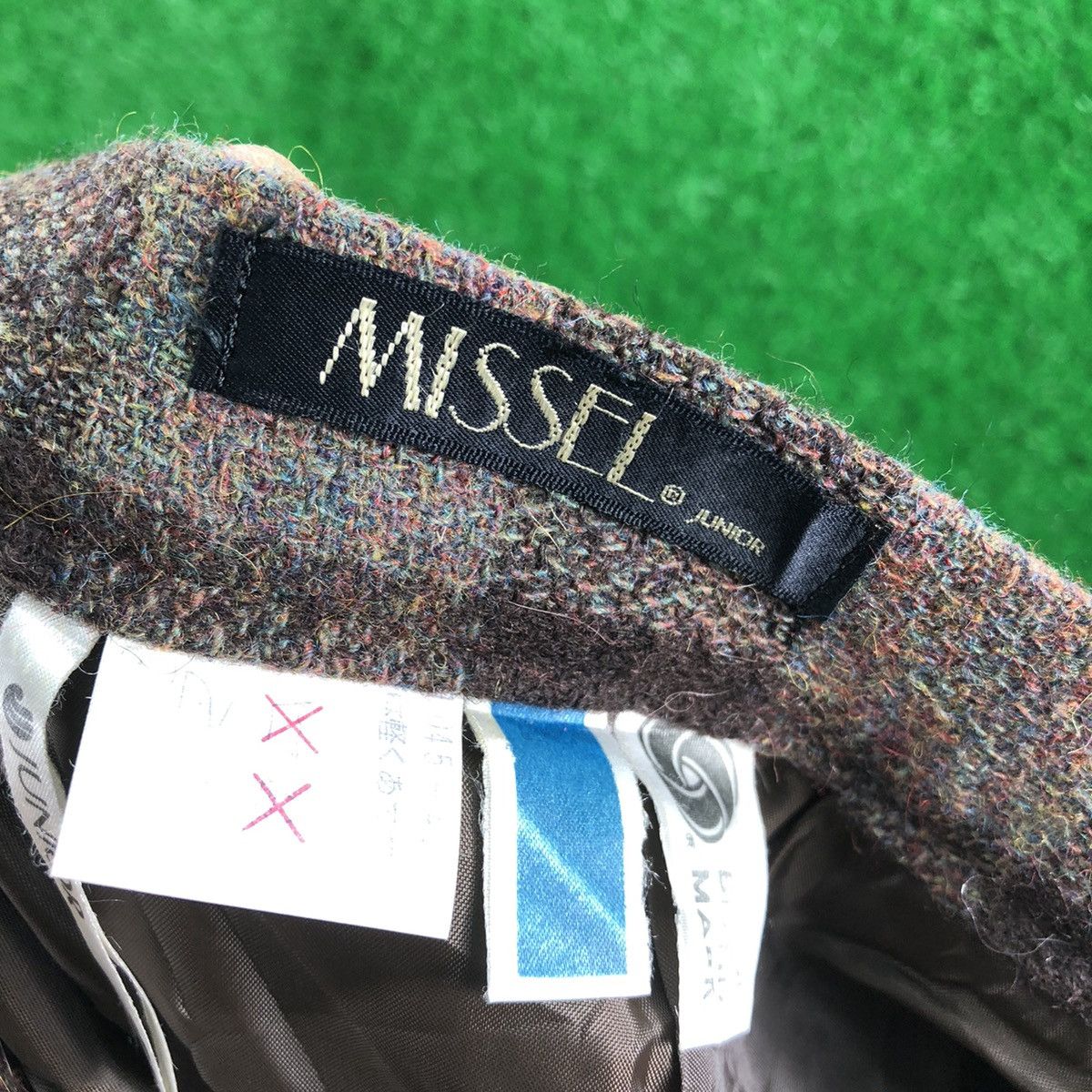 Japanese Brand × Vintage Vintage 80's Wool Midi Skirt Brown Checker by Missel Junior Size 28" / US 6 / IT 42 - 6 Thumbnail