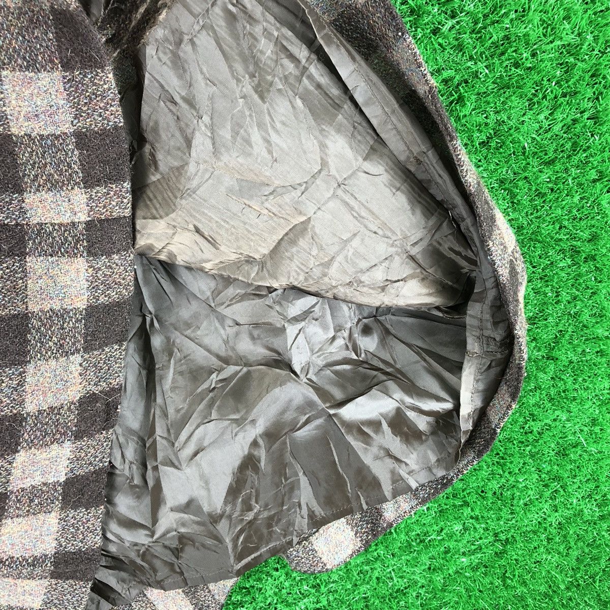 Japanese Brand × Vintage Vintage 80's Wool Midi Skirt Brown Checker by Missel Junior Size 28" / US 6 / IT 42 - 5 Thumbnail