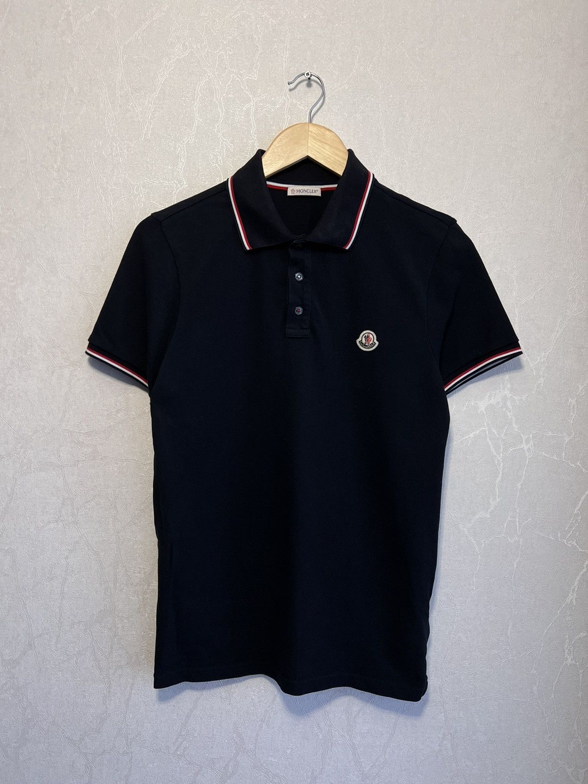 image of Moncler Polo Tee in Black, Men's (Size Small)