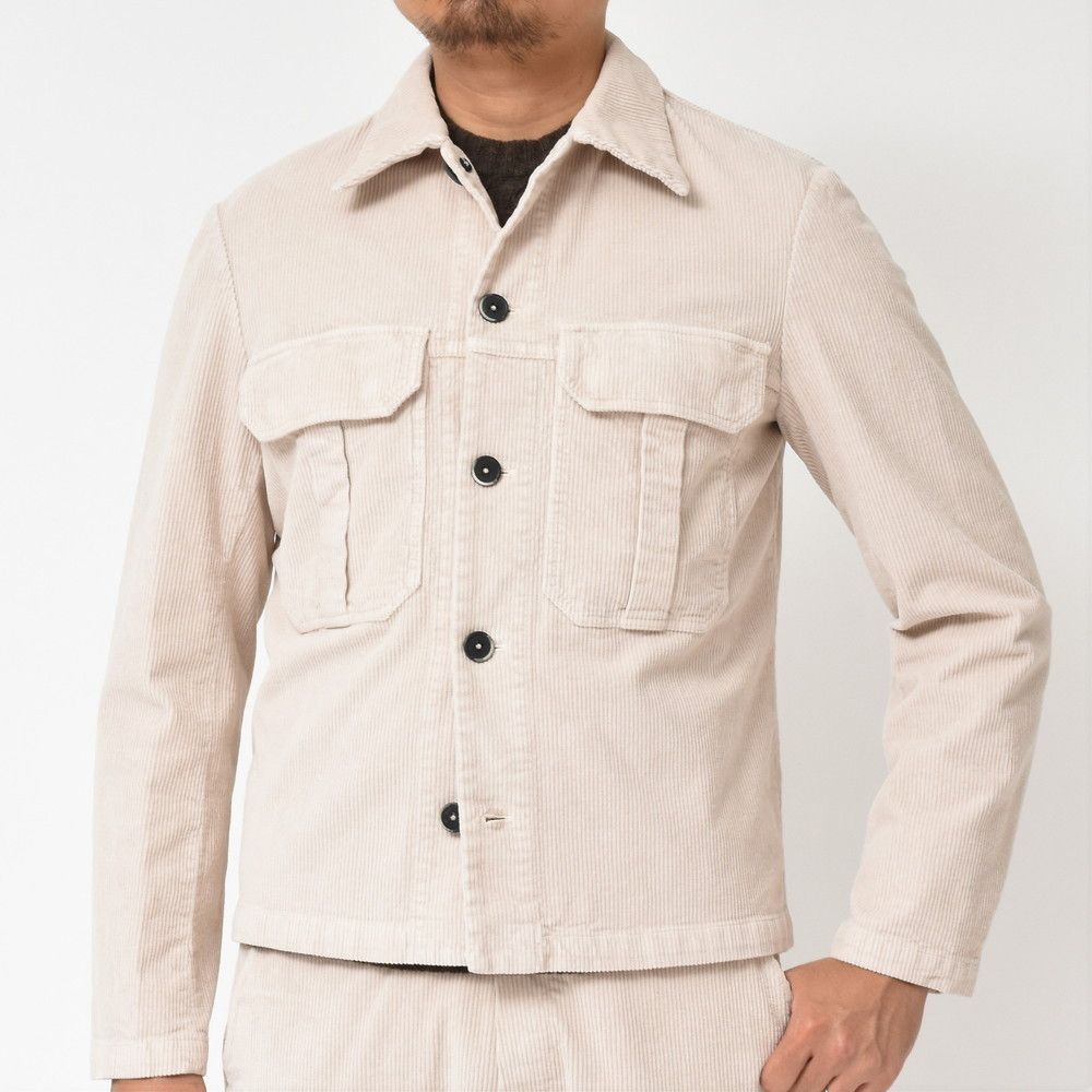 Barena Barena Trucker Jacket - Stone Corduroy Size US M / EU 48-50 / 2 - 2 Thumbnail