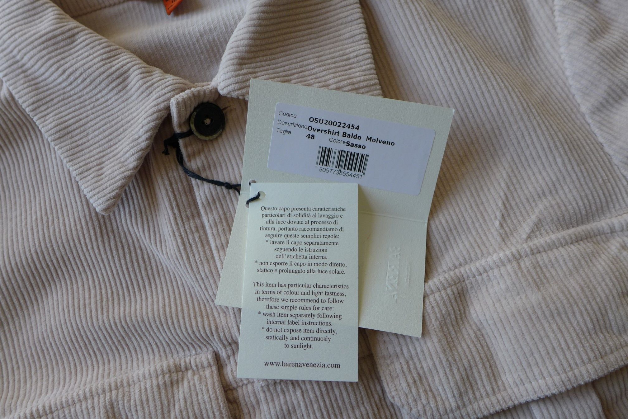 Barena Barena Trucker Jacket - Stone Corduroy Size US M / EU 48-50 / 2 - 14 Thumbnail