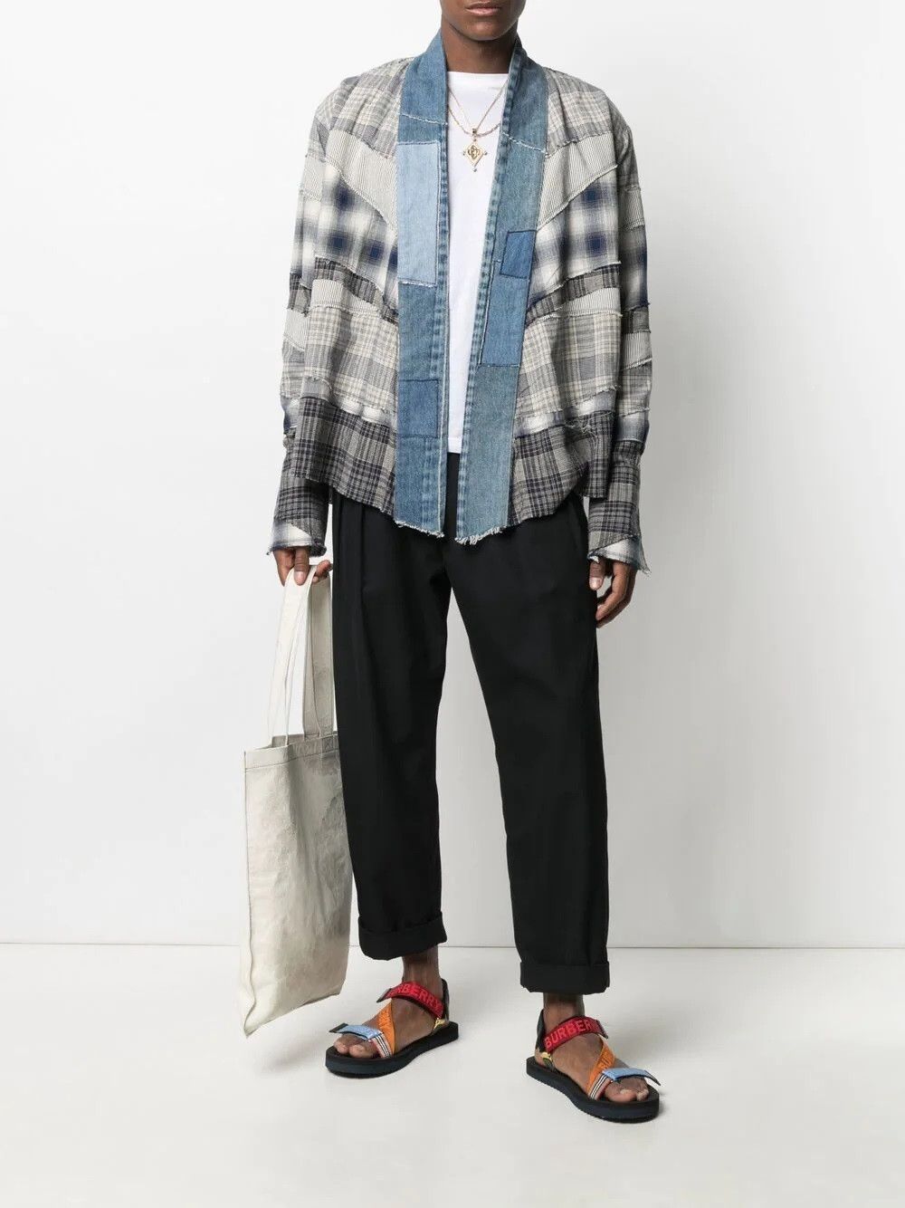 Greg Lauren Greg Lauren Mixed Blue & White Kimono Size US S / EU 44-46 / 1 - 5 Thumbnail