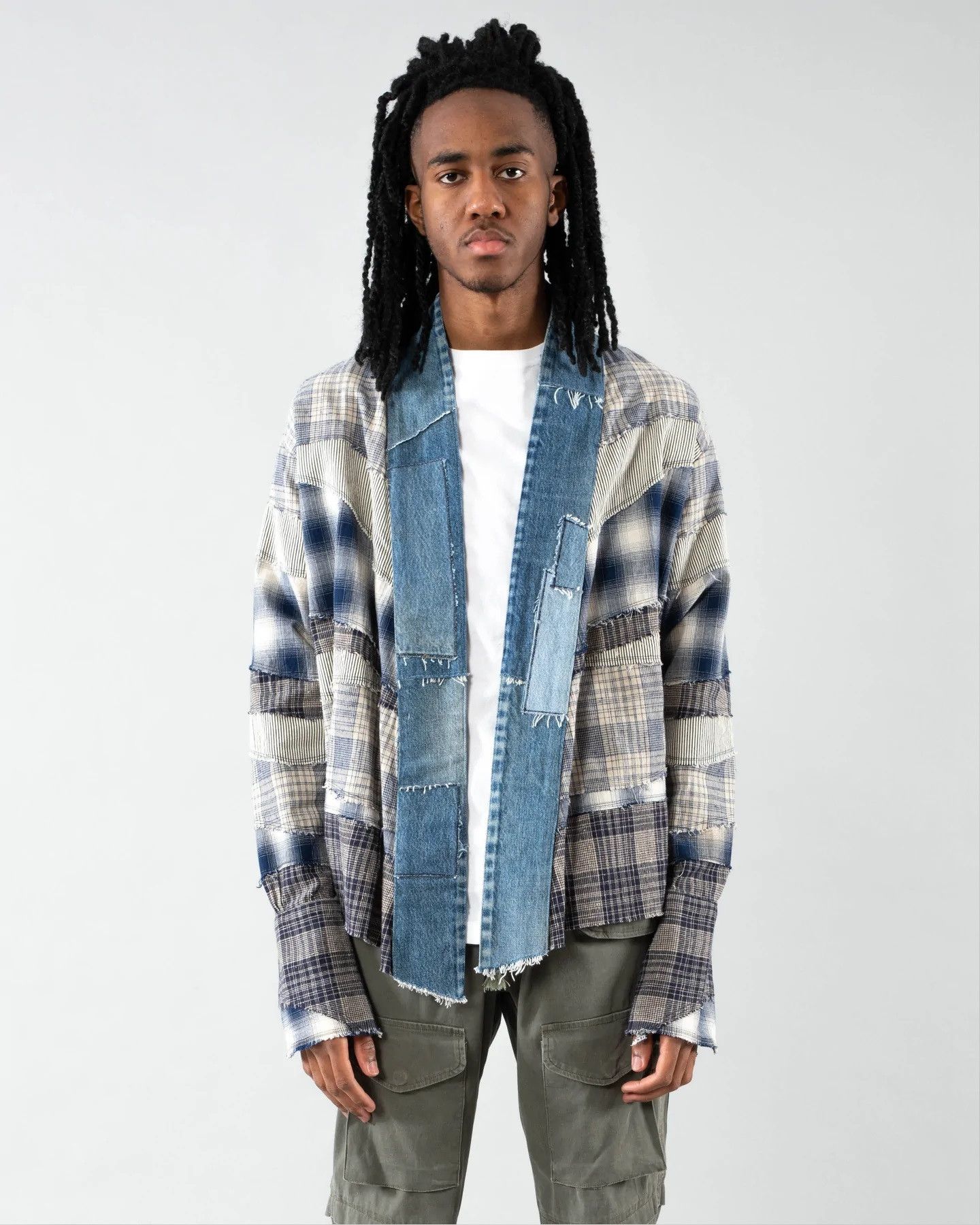 Greg Lauren Greg Lauren Mixed Blue & White Kimono Size US S / EU 44-46 / 1 - 2 Thumbnail