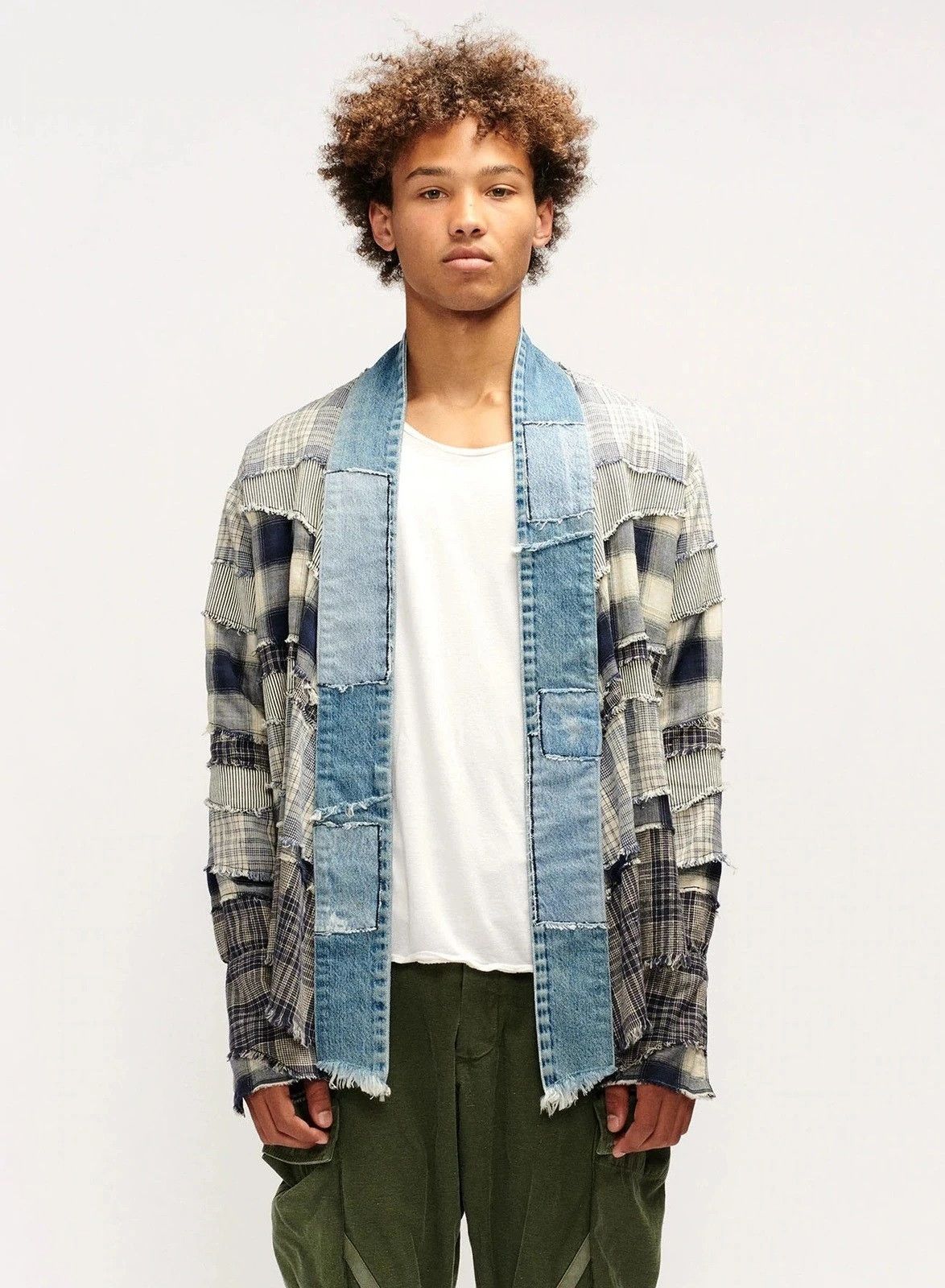Greg Lauren Greg Lauren Mixed Blue & White Kimono Size US S / EU 44-46 / 1 - 1 Thumbnail