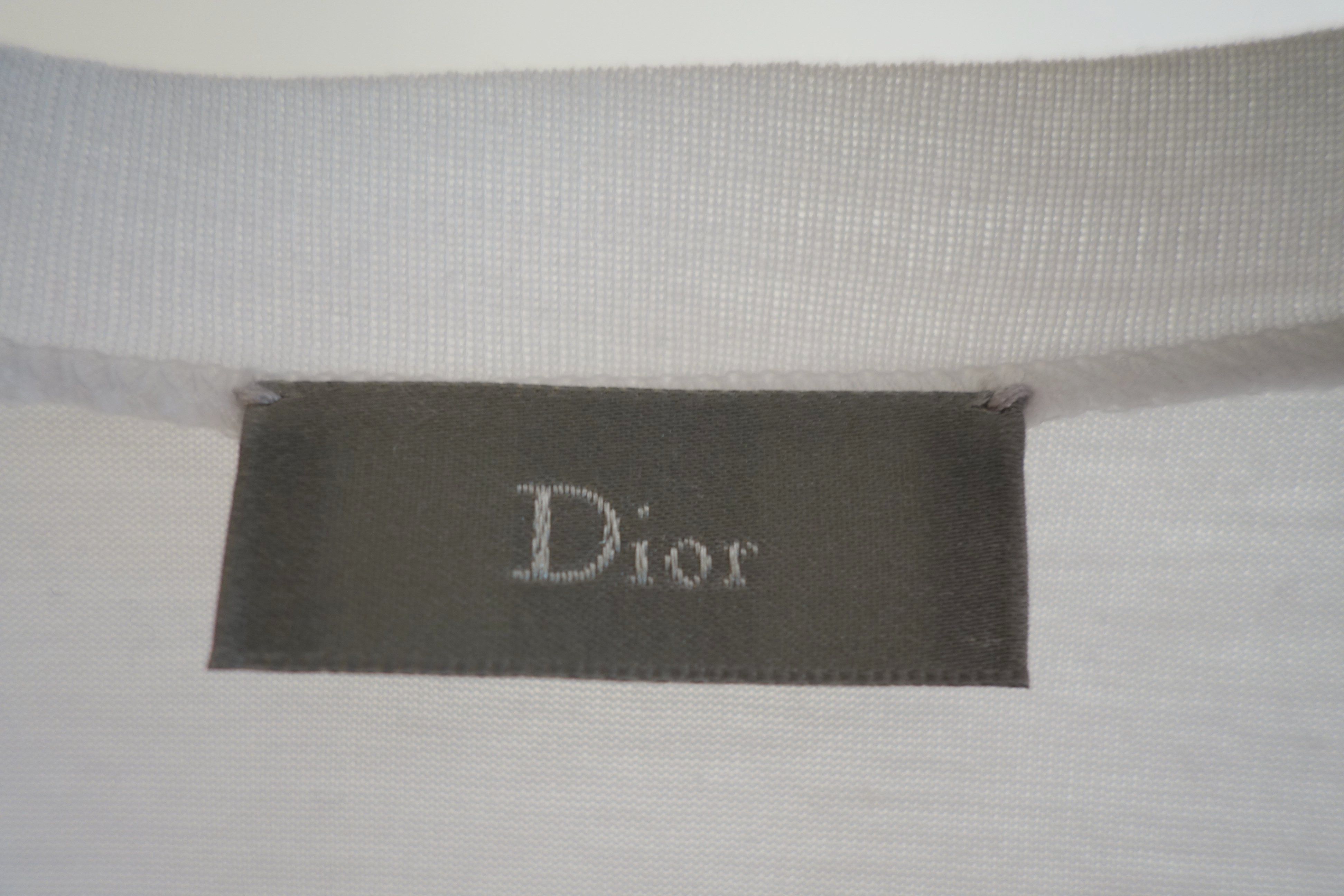 Dior DIOR - T-Shirt XXS XS Bee Embroidery White Black V Collar Size US XXS / EU 40 - 8 Thumbnail