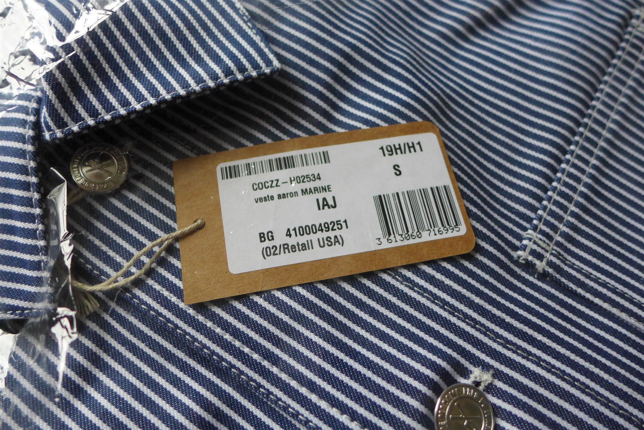 A.P.C. A.P.C. Aaron Work Jacket - Marine Blue Stripe Size US S / EU 44-46 / 1 - 7 Thumbnail
