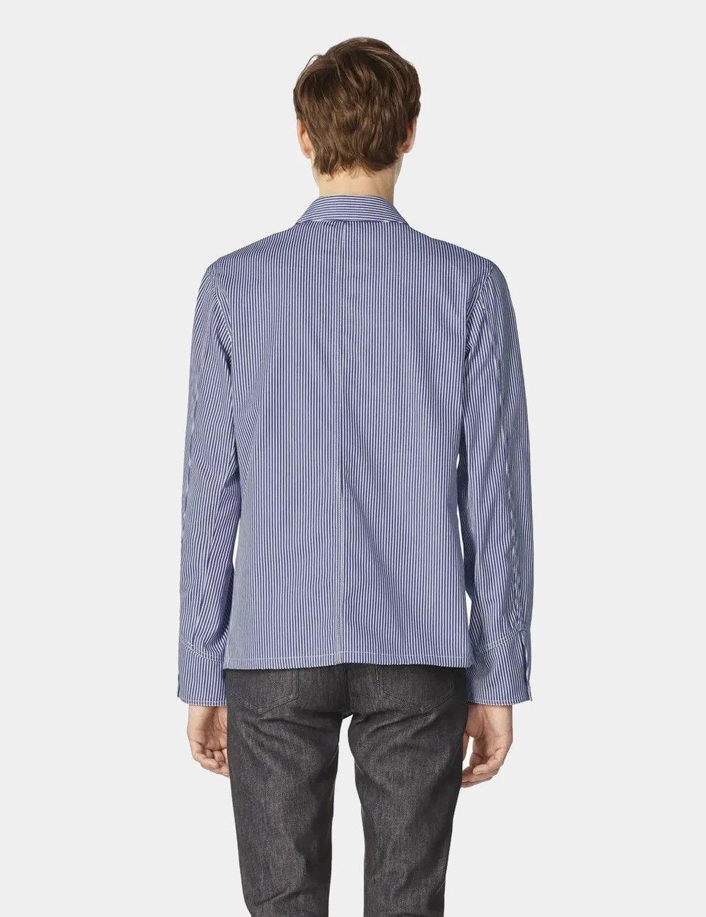 A.P.C. A.P.C. Aaron Work Jacket - Marine Blue Stripe Size US S / EU 44-46 / 1 - 2 Thumbnail