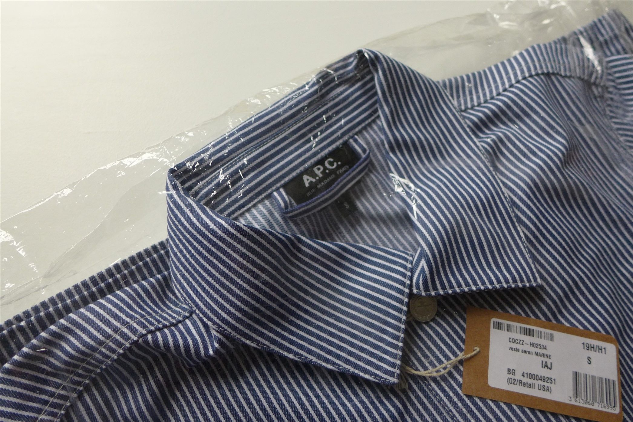 A.P.C. A.P.C. Aaron Work Jacket - Marine Blue Stripe Size US S / EU 44-46 / 1 - 6 Thumbnail