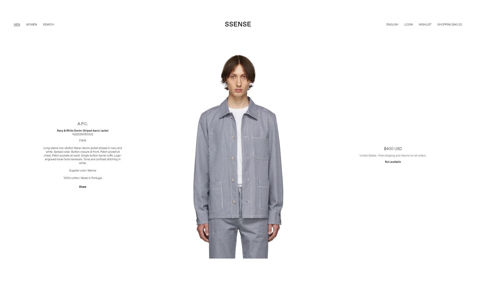 A.P.C. A.P.C. Aaron Work Jacket - Marine Blue Stripe Size US S / EU 44-46 / 1 - 4 Thumbnail