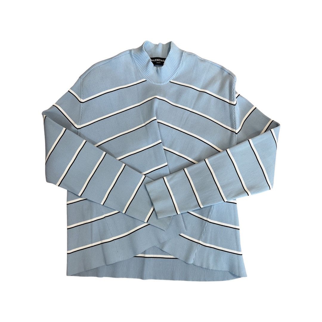 Balenciaga BALENCIAGA SS17 PINSTRIPED TURTLENECK SWEATER Size US M / EU 48-50 / 2 - 7 Thumbnail