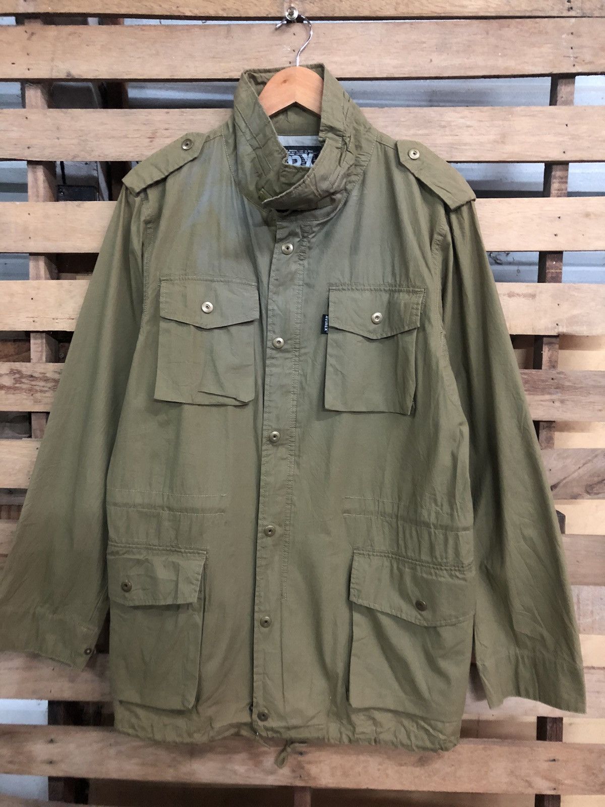 image of Avirex Military Design Light Jacket in Green Army Olive, Men's (Size XL)