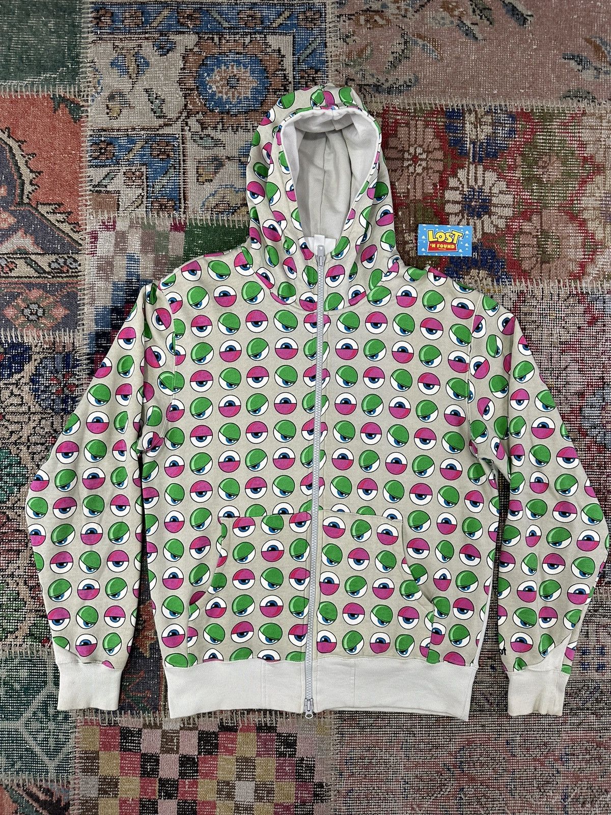 image of Art x Kid Robot Limited Edition Eyeball Aop Zip Up Hoodie (Size XL)