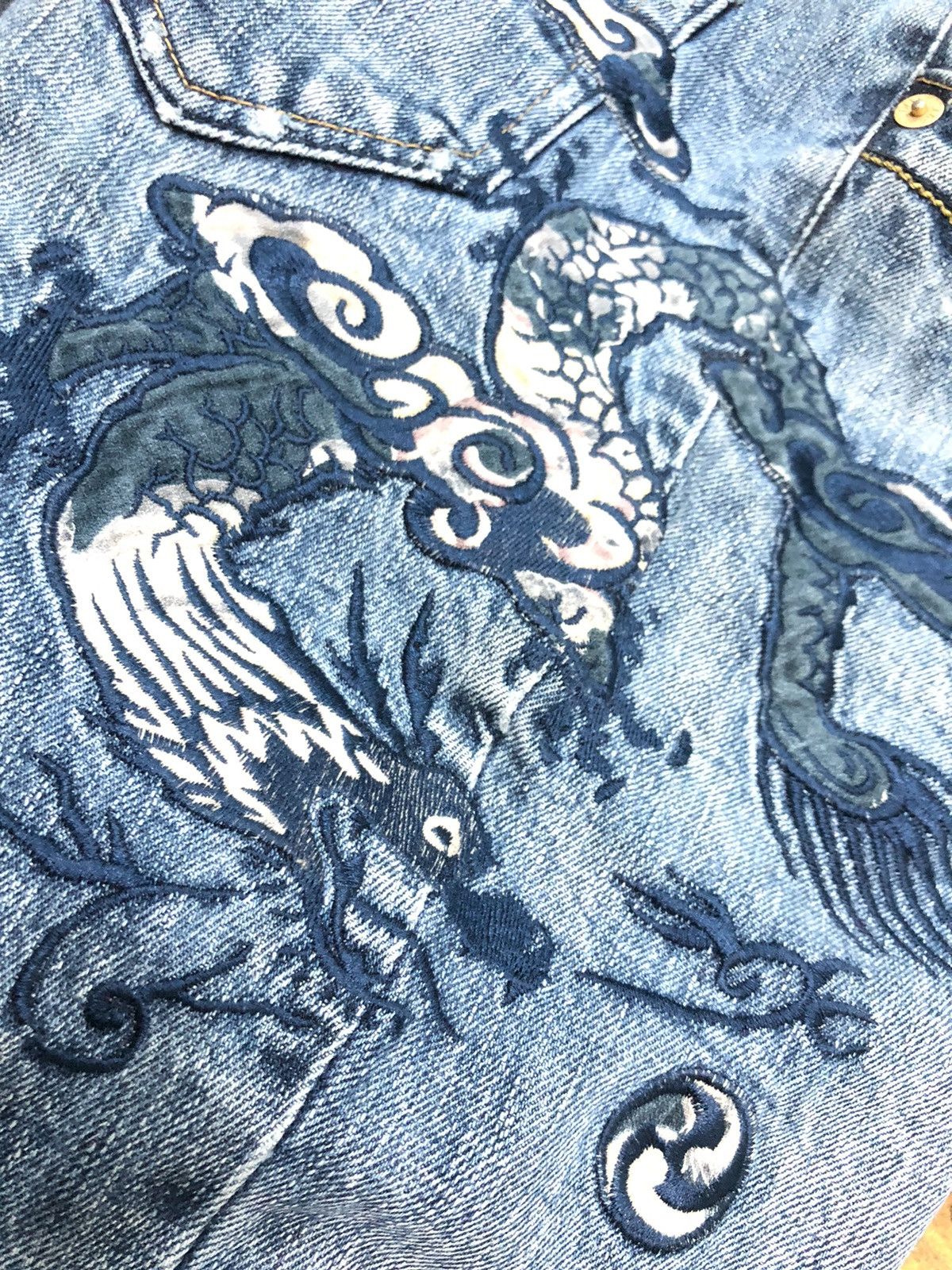 Japanese Brand × Vintage VINTAGE OSAKA BIG TRAIN EMBROIDERY DRAGON SUKAJAN DENIM JEAN Size US 31 - 3 Thumbnail