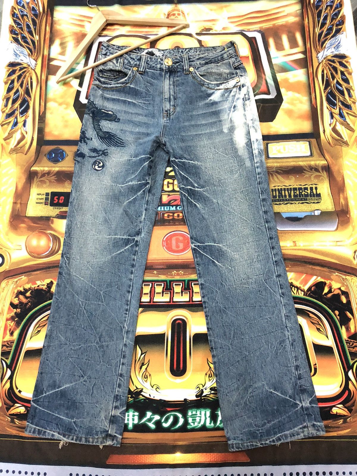 Japanese Brand × Vintage VINTAGE OSAKA BIG TRAIN EMBROIDERY DRAGON SUKAJAN DENIM JEAN Size US 31 - 4 Thumbnail