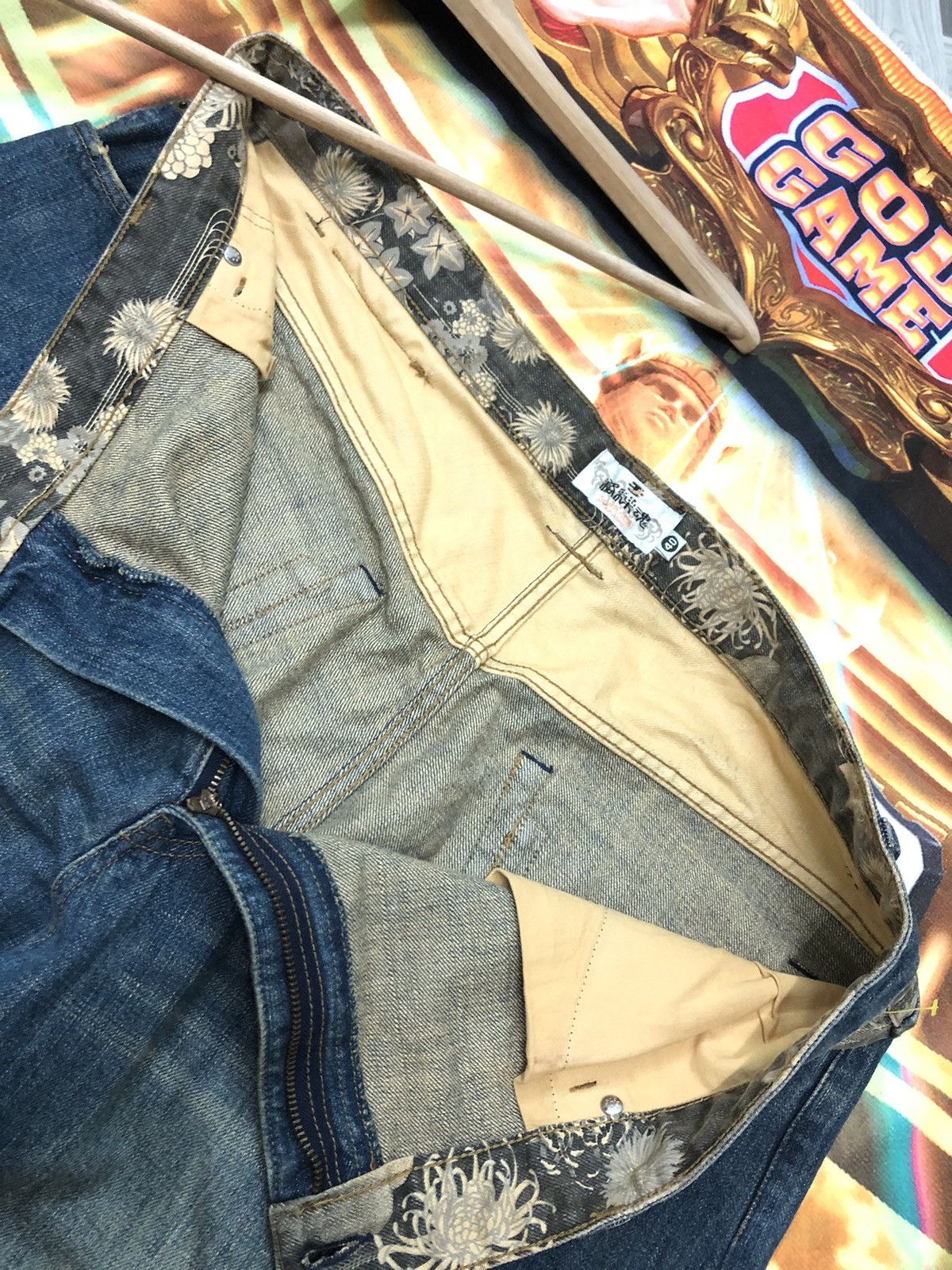 Japanese Brand × Vintage VINTAGE KARAKURI TAMASHI RAIJIN GOD EMBROIDERY SUKAJAN DENIM Size US 40 / EU 56 - 7 Thumbnail