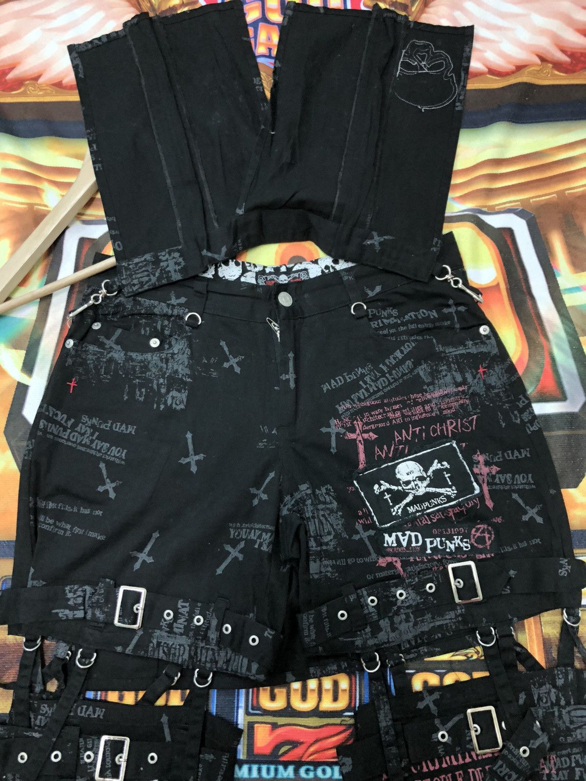 MAD PUNKS MAD GIRL UNISEX BONDAGE FLARE GOTHIC PANTS