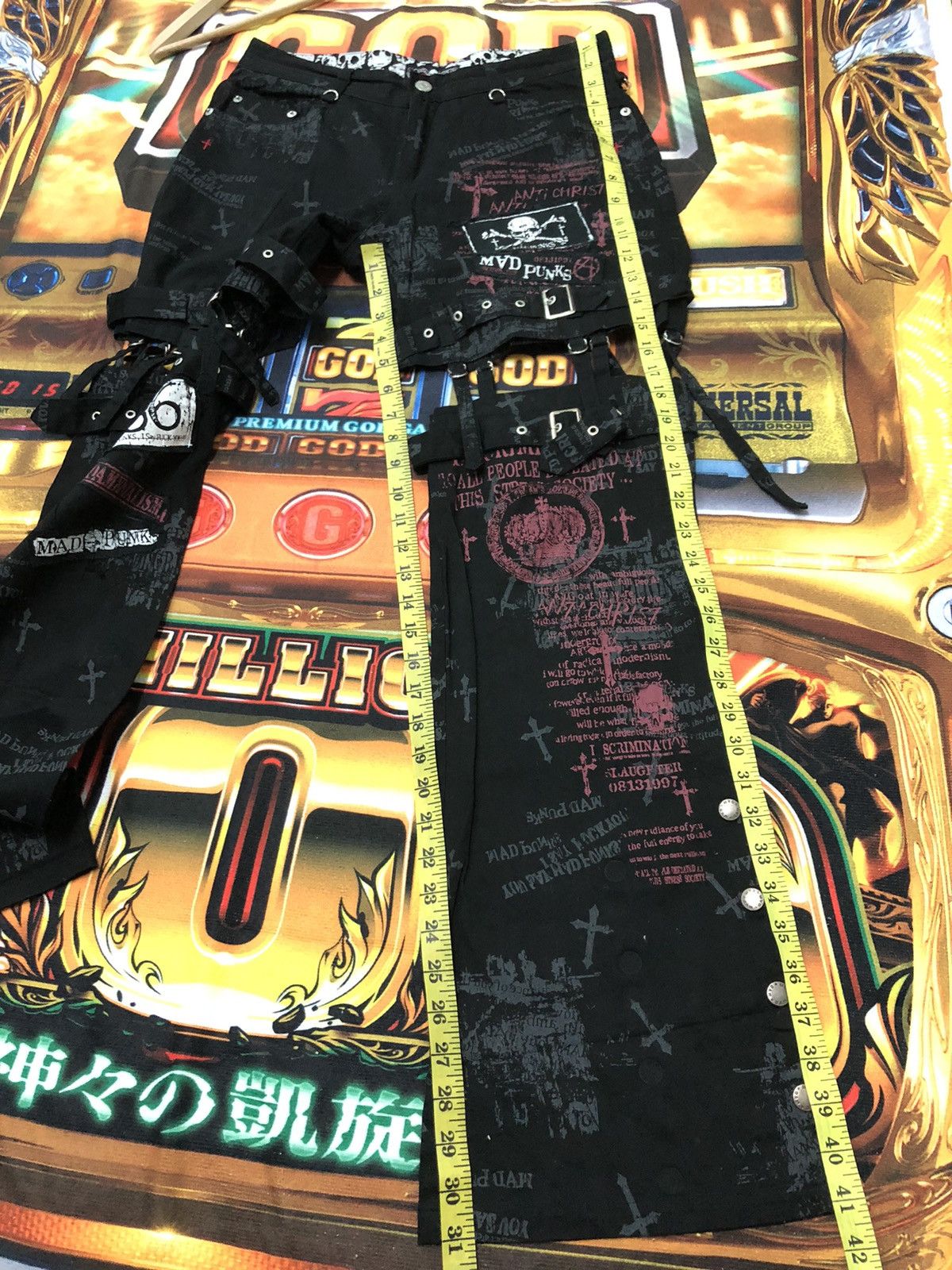 Japanese Brand × Seditionaries MAD PUNKS MAD GIRL UNISEX BONDAGE FLARE GOTHIC PANTS Size US 30 / EU 46 - 16 Thumbnail