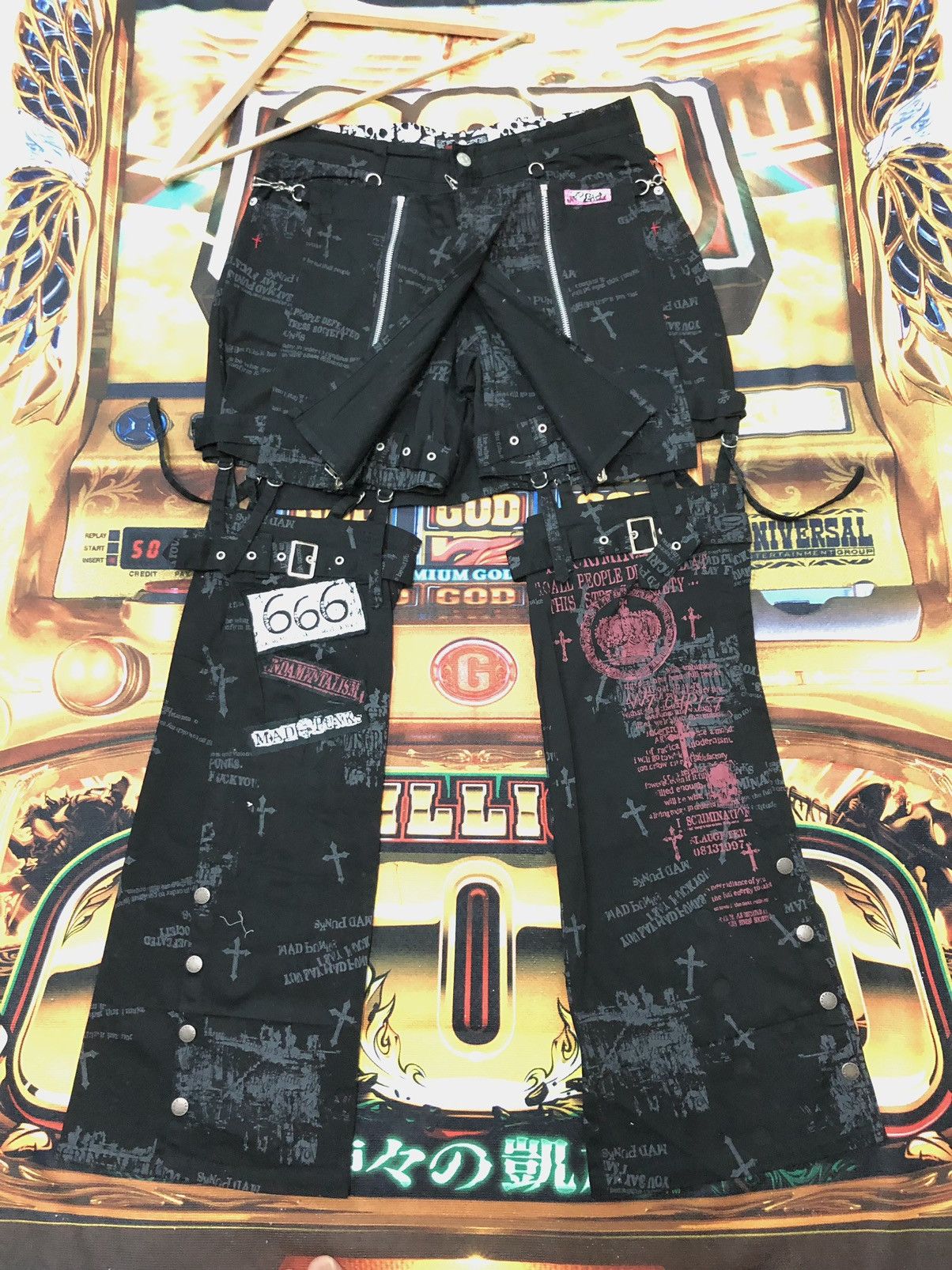 Japanese Brand × Seditionaries MAD PUNKS MAD GIRL UNISEX BONDAGE FLARE GOTHIC PANTS Size US 30 / EU 46 - 1 Thumbnail
