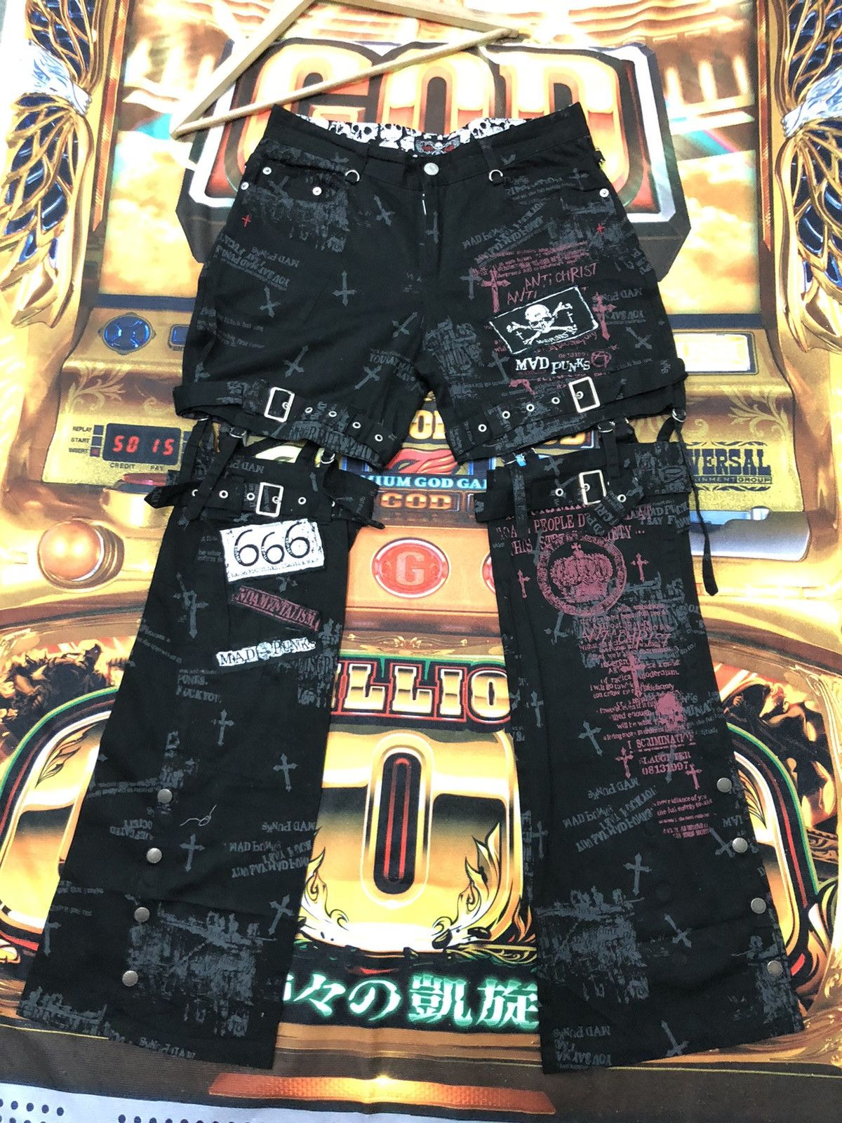 Japanese Brand × Seditionaries MAD PUNKS MAD GIRL UNISEX BONDAGE FLARE GOTHIC PANTS Size US 30 / EU 46 - 18 Thumbnail