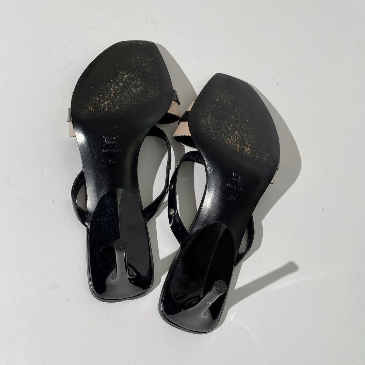 Miu Miu × Vintage Miu Miu Black Studded Strap Heels Size US 9 / IT 39 - 7 Thumbnail