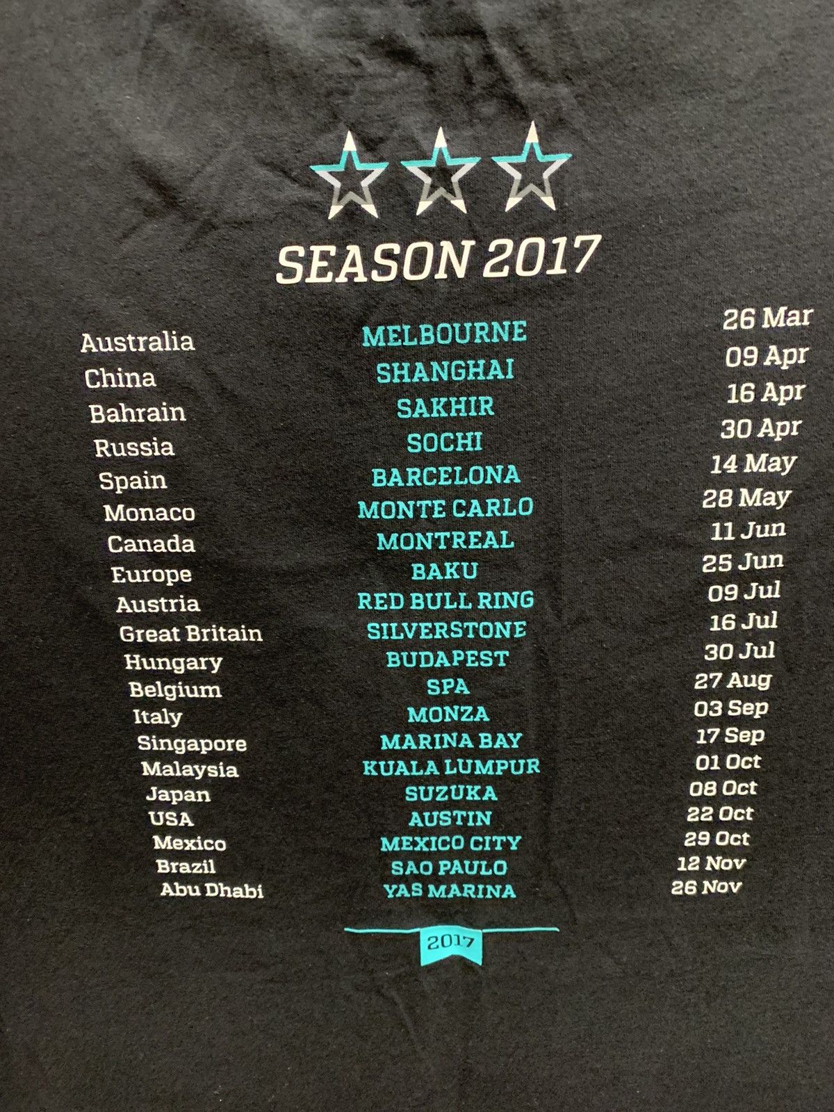 Mercedes-Benz Petronas Mercedes Benz black t-shirt Xl season 2017 tour tee Size US XL / EU 56 / 4 - 6 Thumbnail