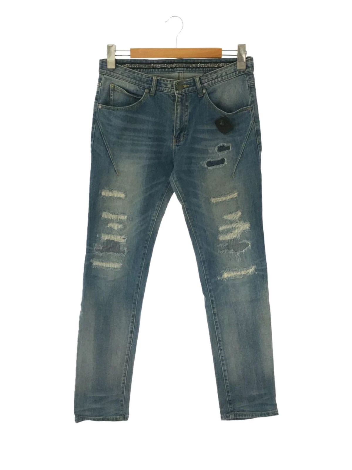 image of Number N Ine Number Nine Nano Universe Distressed Denim Jeans in Indigo, Men's (Size 32)