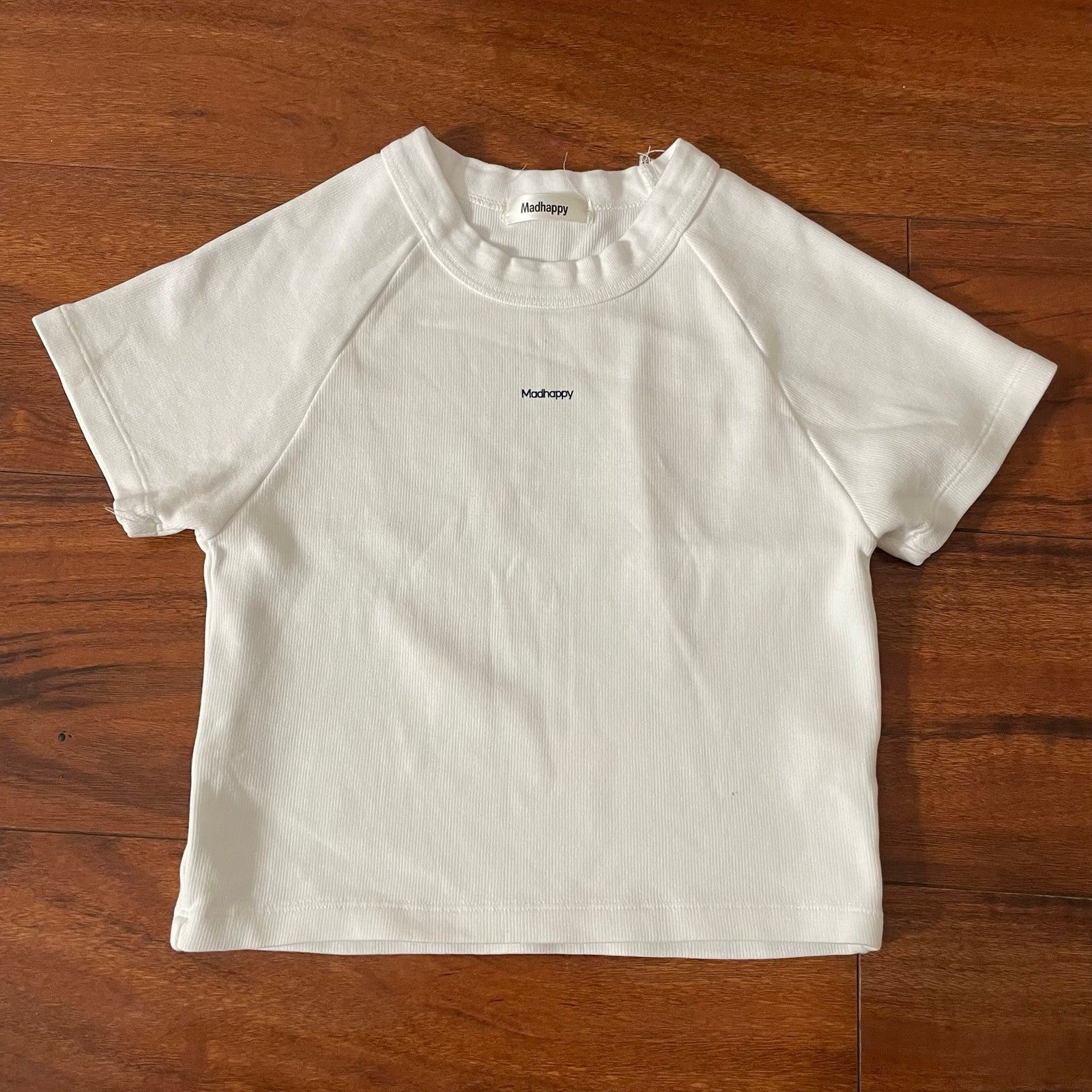 Madhappy NEW MADHAPPY CLASSICS RIBBED BABY WHITE TEE SZ SMALL S Size S / US 4 / IT 40 - 1 Thumbnail