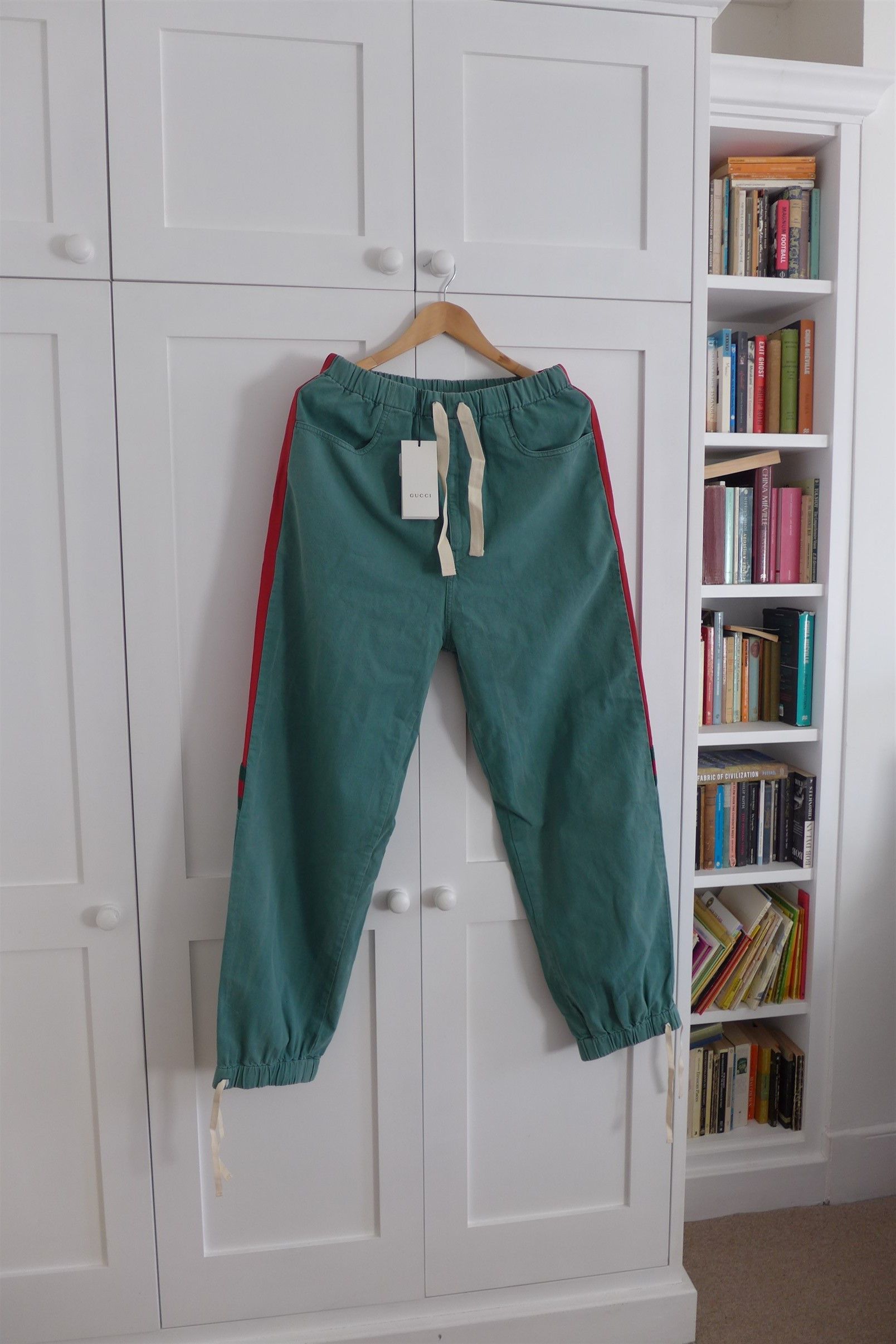 Gucci Gucci Web Stripe Track Pants -- Stonewashed Green Denim Size US 36 / EU 52 - 4 Thumbnail
