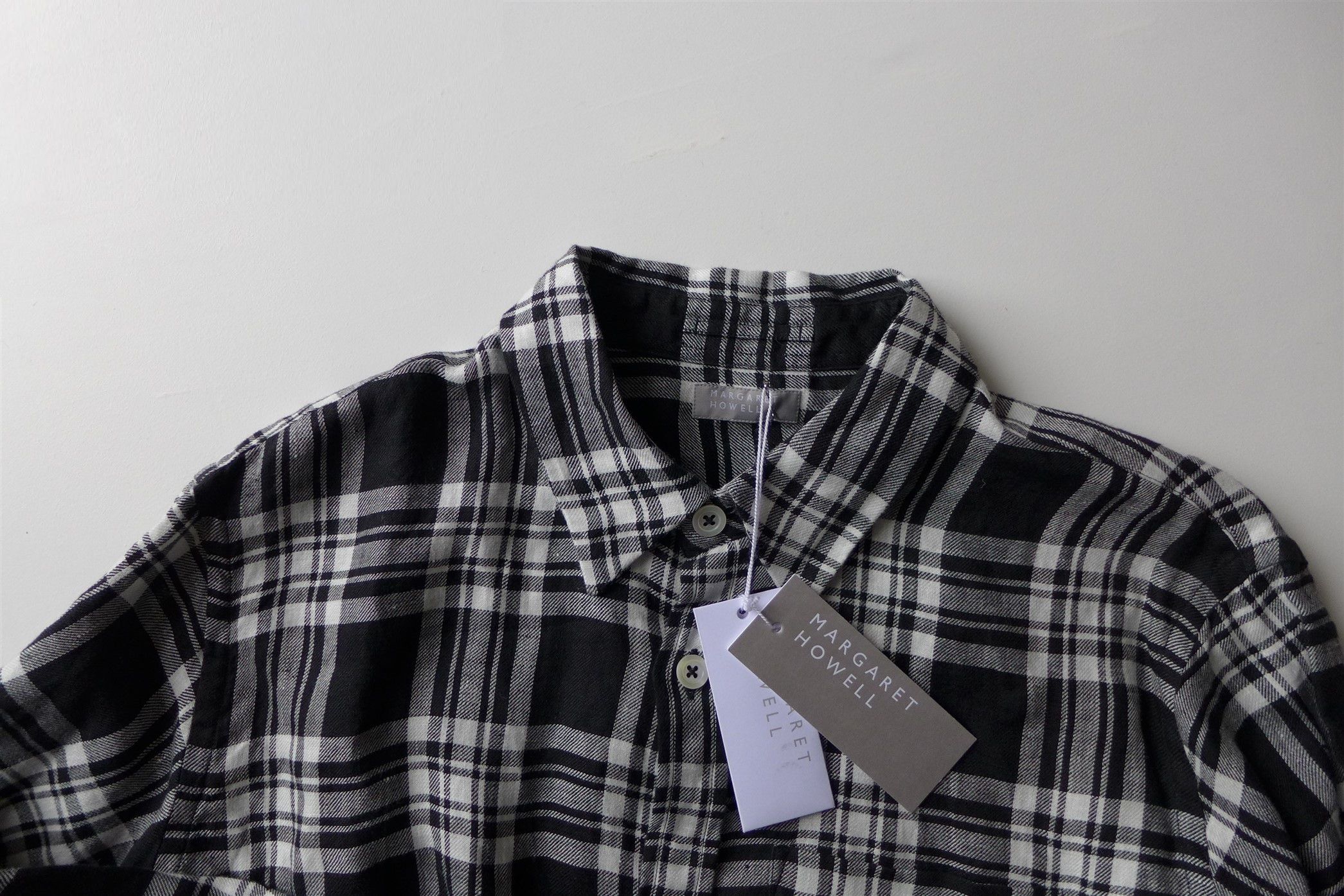 Margaret Howell Margaret Howell Oversized Linen Check Shirt - Black / White Size US S / EU 44-46 / 1 - 9 Thumbnail