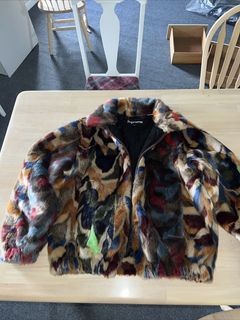 Multicolor Faux Fur Bomber | Grailed