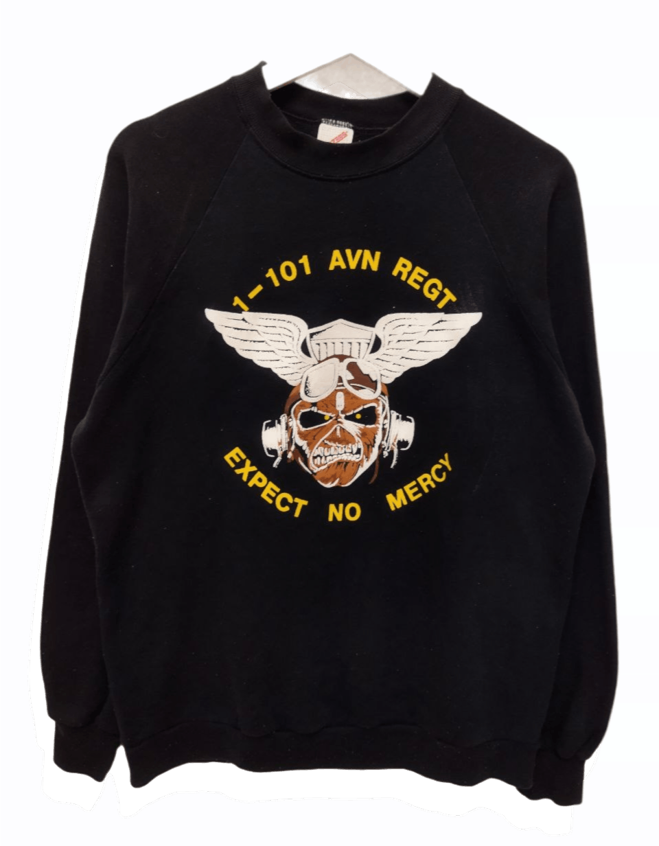 Vintage Vintage 1-101 Avn Regt Expect No Mercy Hoodie Size US L / EU 52-54 / 3 - 1 Thumbnail