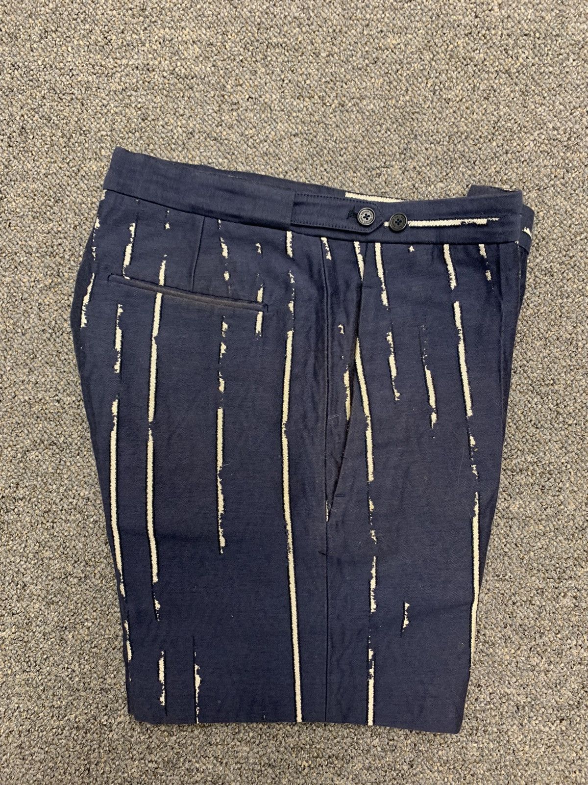 Neil Barrett SS13 Blue Cotton Blend White Pinstriped Shorts XS Size US 28 / EU 44 - 6 Thumbnail